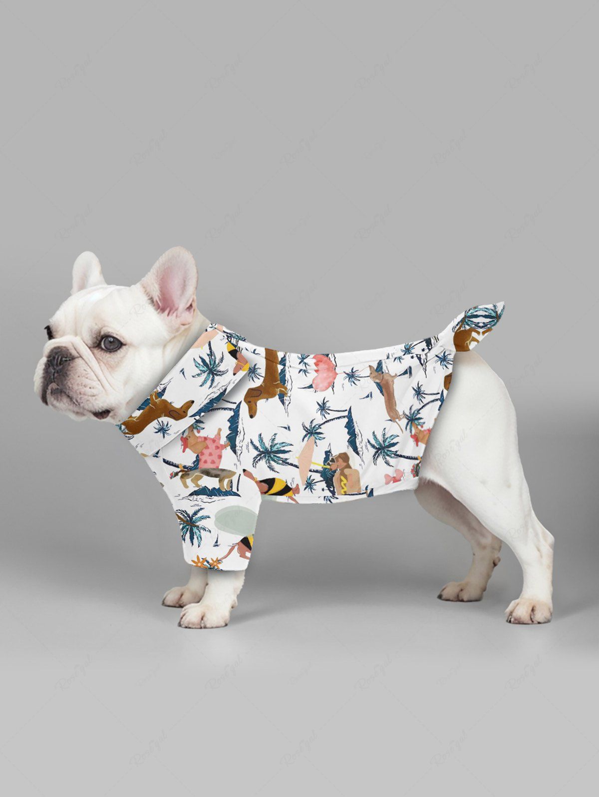 Dog Coconut Tree Heart Print Hawaii Shirt and Cami Dress Dog and Owner Matching Outfits