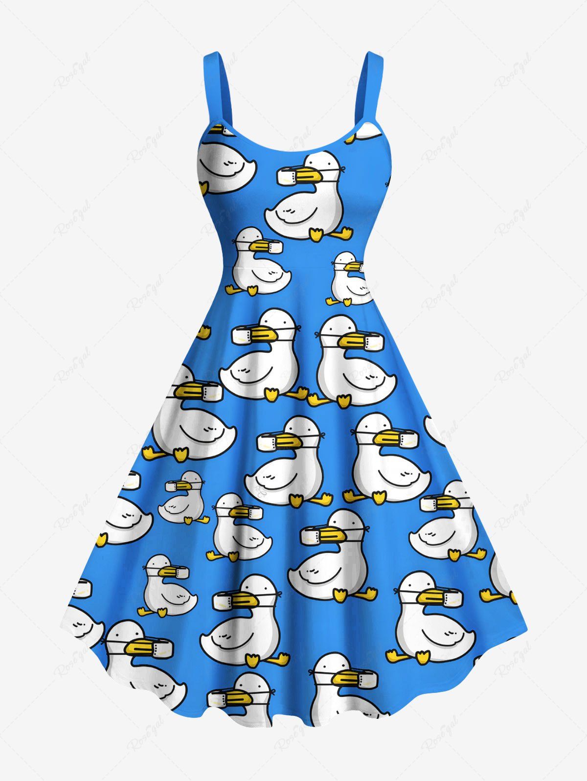 Cute Duck Printed Dress Shirt Dog And Owner Matching Outfits