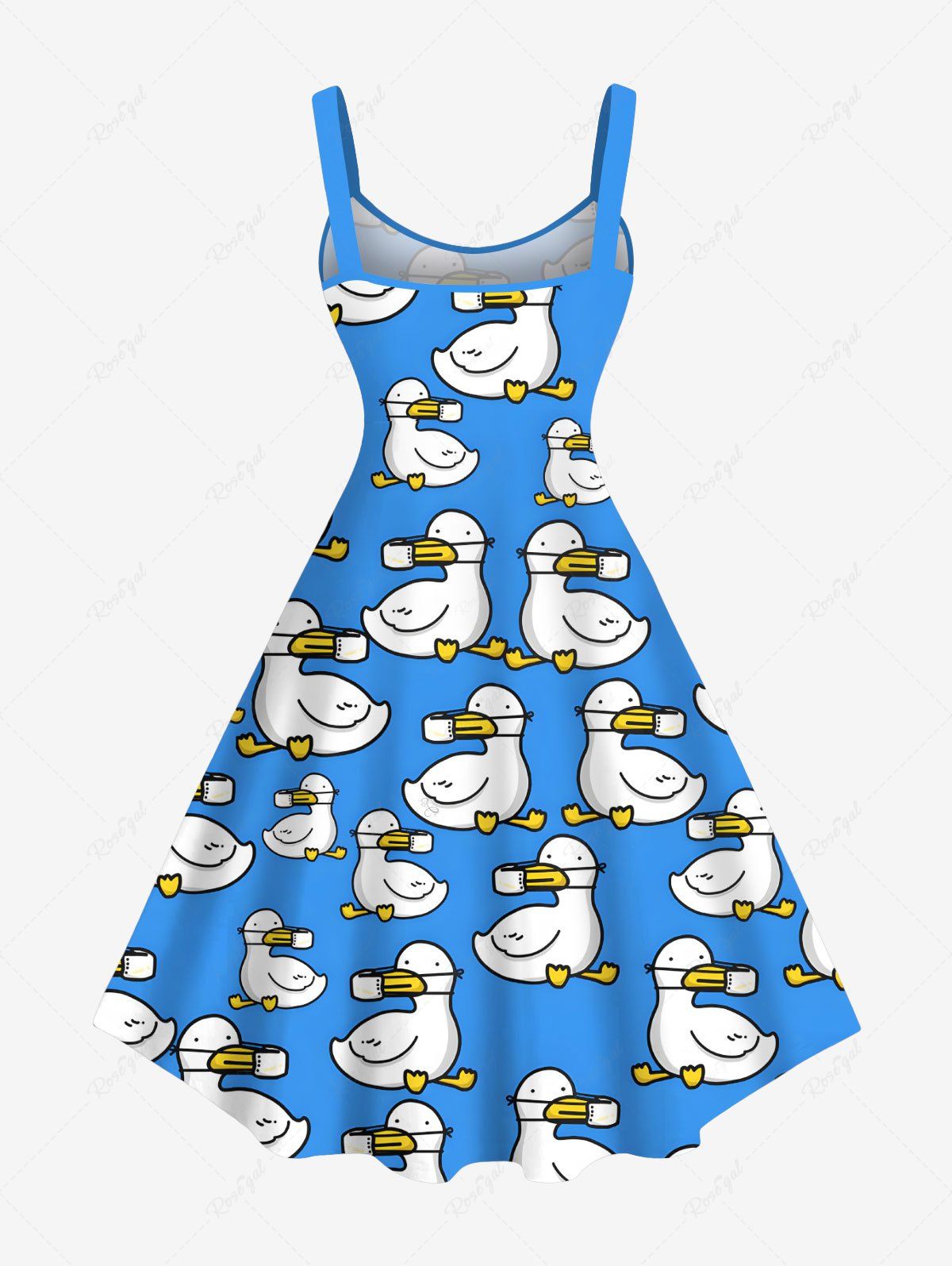 Cute Duck Printed Dress Shirt Dog And Owner Matching Outfits
