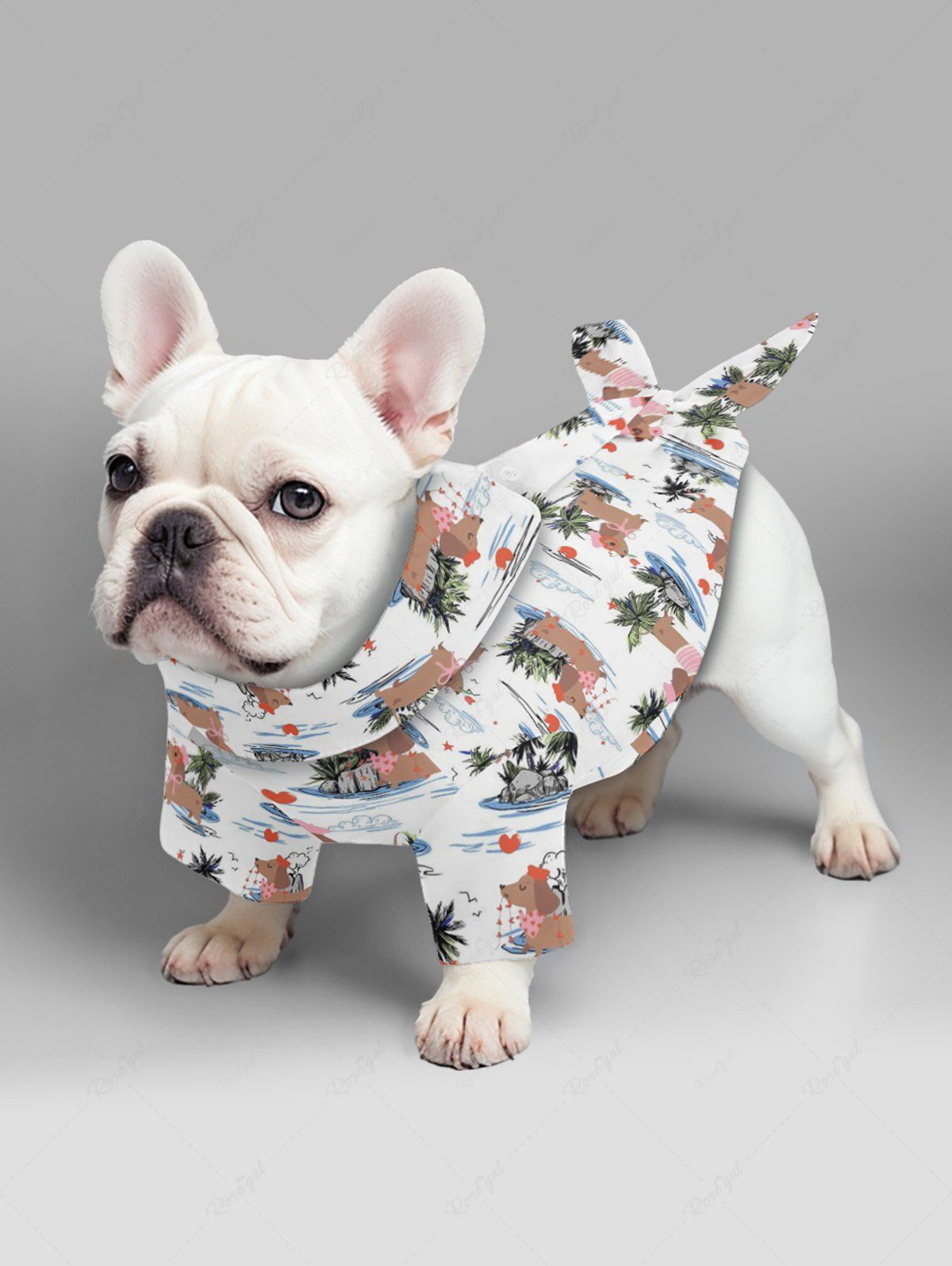 Pet's Coconut Tree Dogs Cloud Heart Star Print Hawaii Shirt