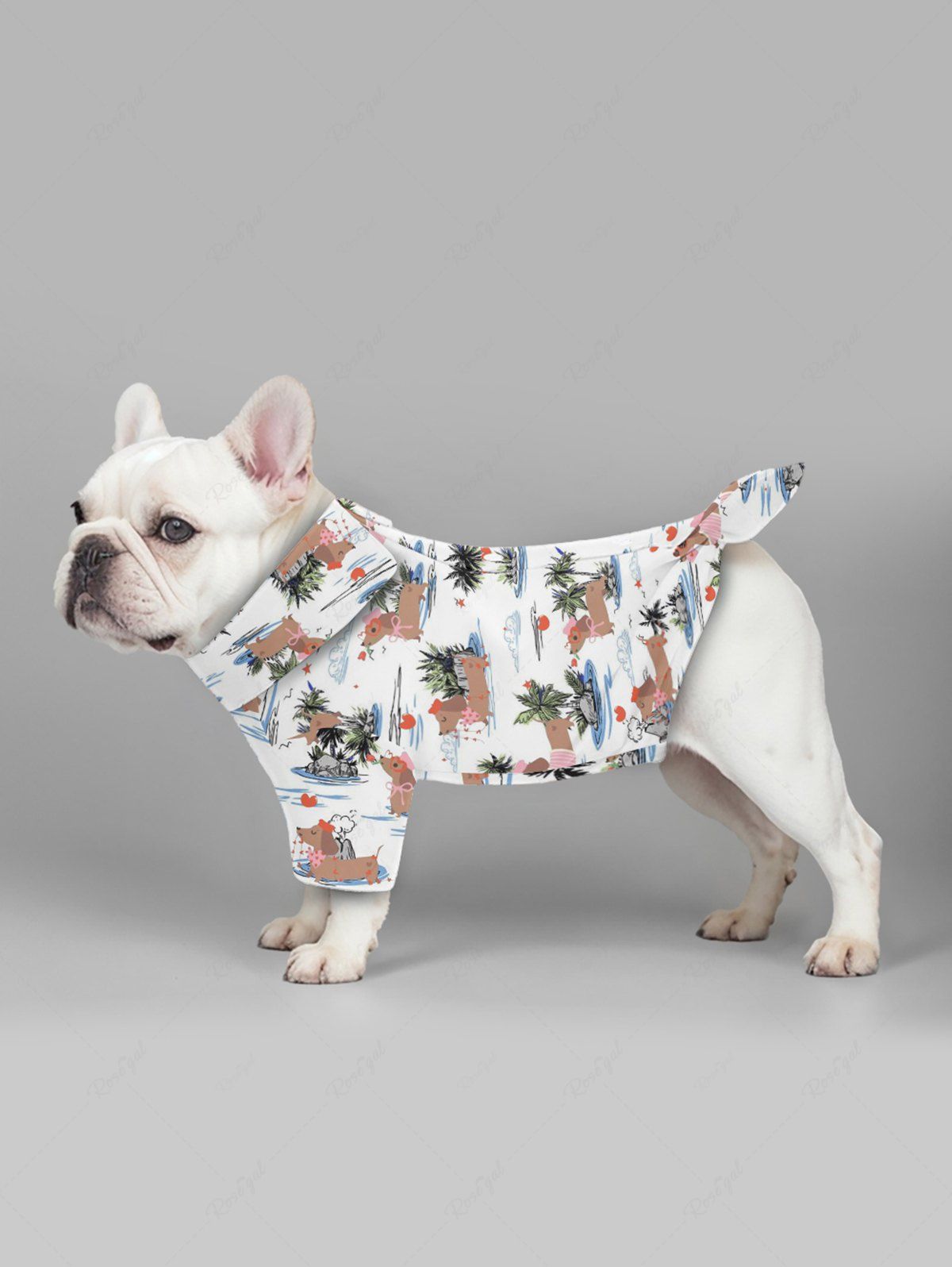 Pet's Coconut Tree Dogs Cloud Heart Star Print Hawaii Shirt