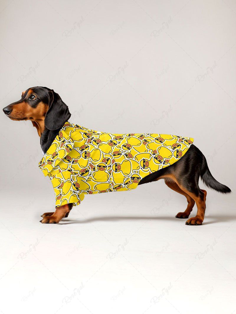 Pet's Cute Duck Print Button Shirt