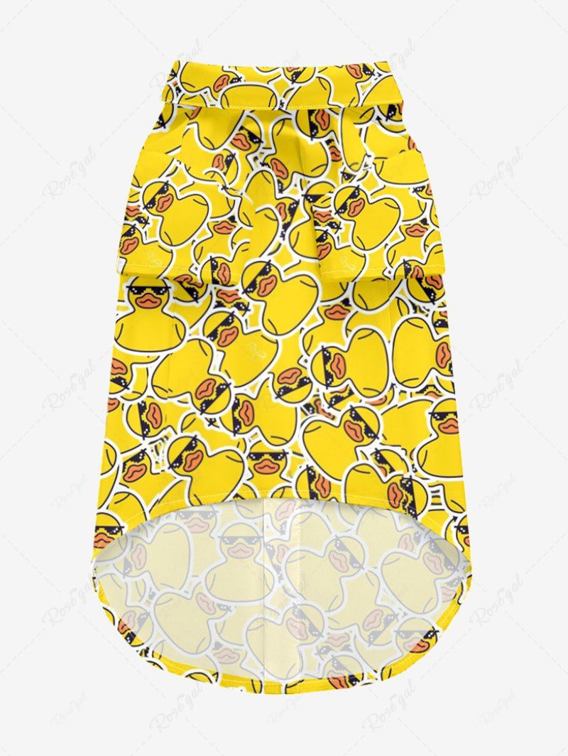 Pet's Cute Duck Print Button Shirt