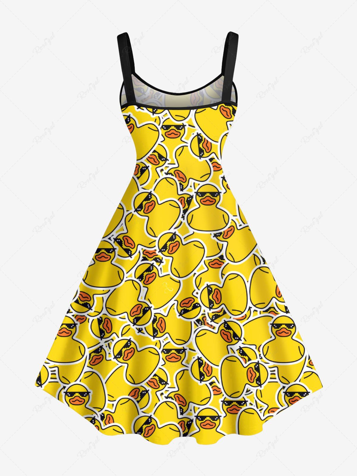 Plus Size Cute Duck Print A Line Tank Dress