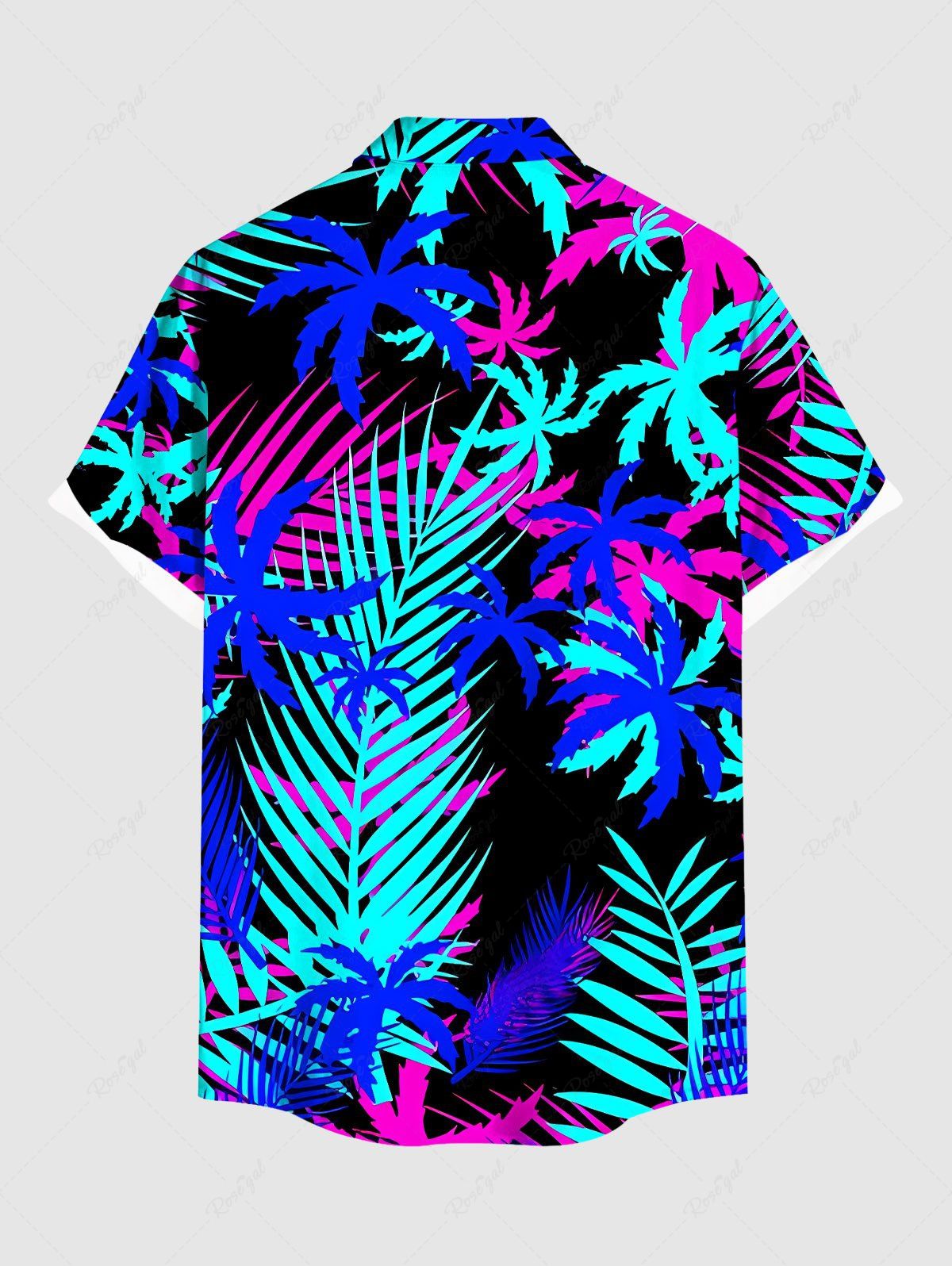 Coconut Tree Tropical Leaf Print Hawaii Shirts Dog and Owner Matching Outfits