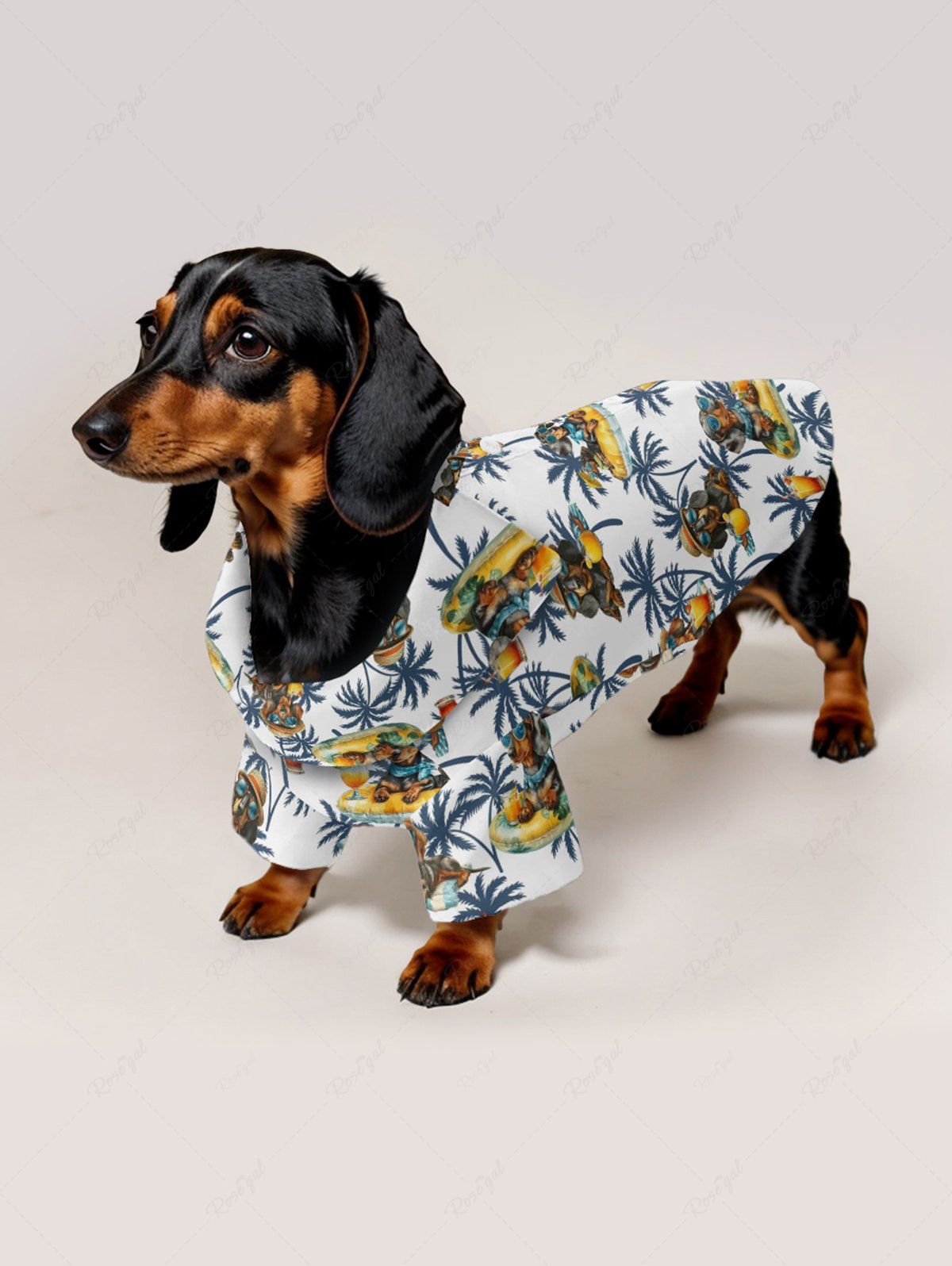 Pet's Dogs Fruit Juice Coconut Tree Print Hawaii Shirt