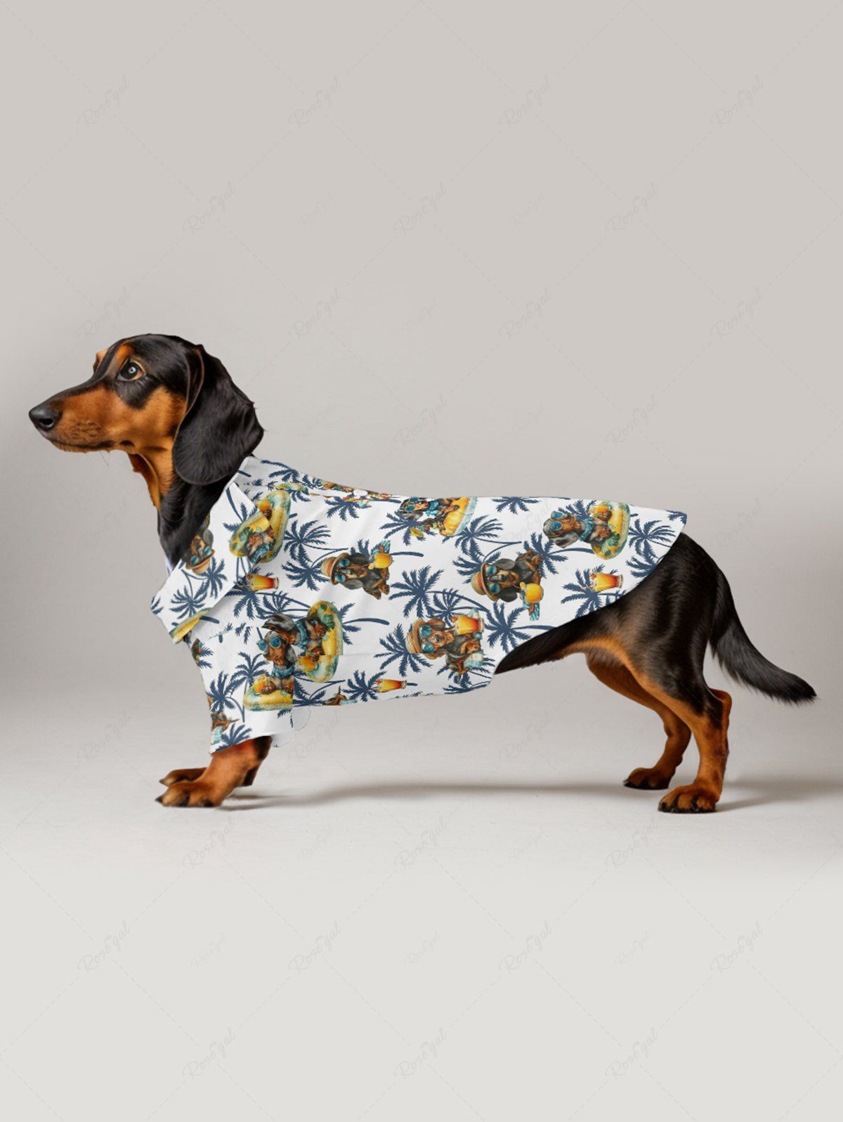 Pet's Dogs Fruit Juice Coconut Tree Print Hawaii Shirt