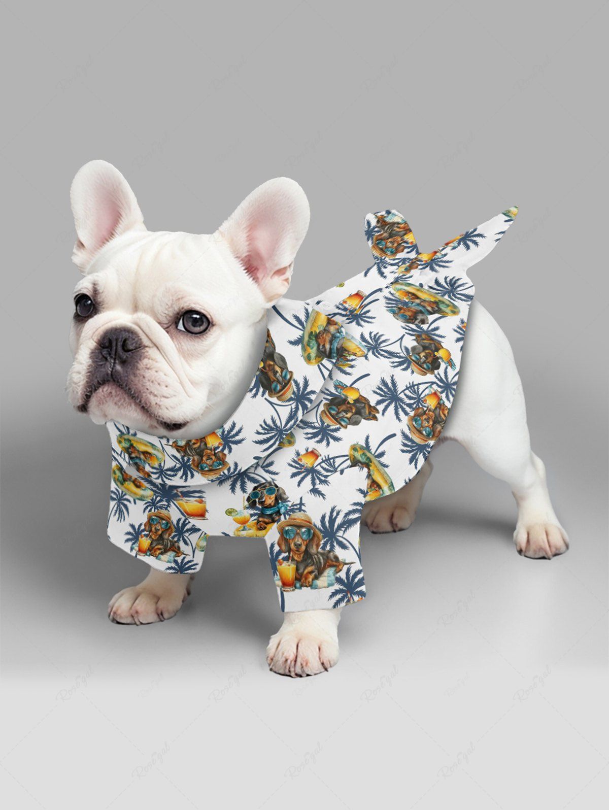Pet's Dogs Fruit Juice Coconut Tree Print Hawaii Shirt
