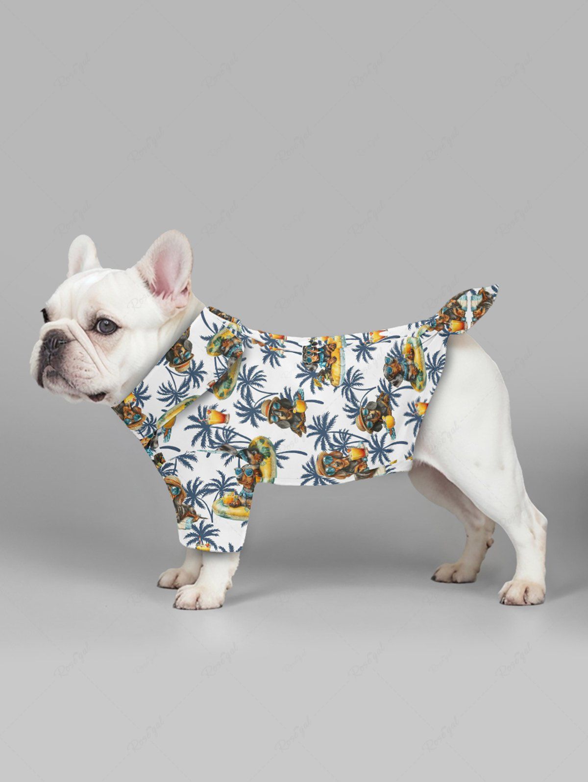 Pet's Dogs Fruit Juice Coconut Tree Print Hawaii Shirt