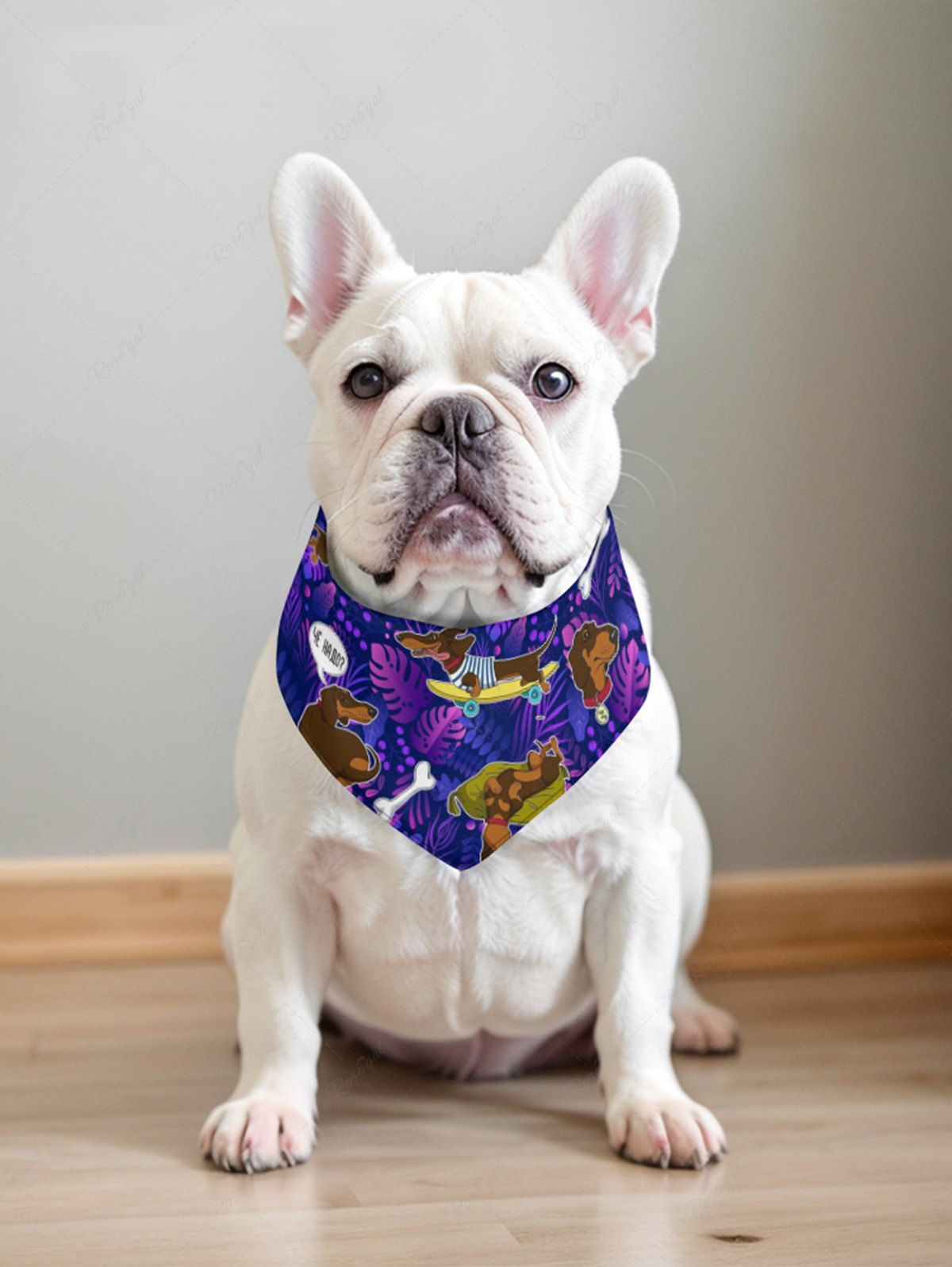 Dogs Bone Tropical Leaf Print Hawaii Bibs Bandana and Cami Dress Dog and Owner Matching Outfits