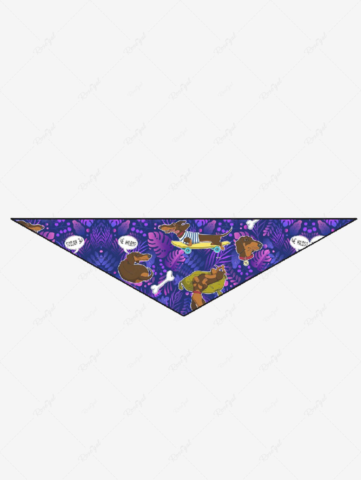 Dogs Bone Tropical Leaf Print Hawaii Bibs Bandana and Cami Dress Dog and Owner Matching Outfits