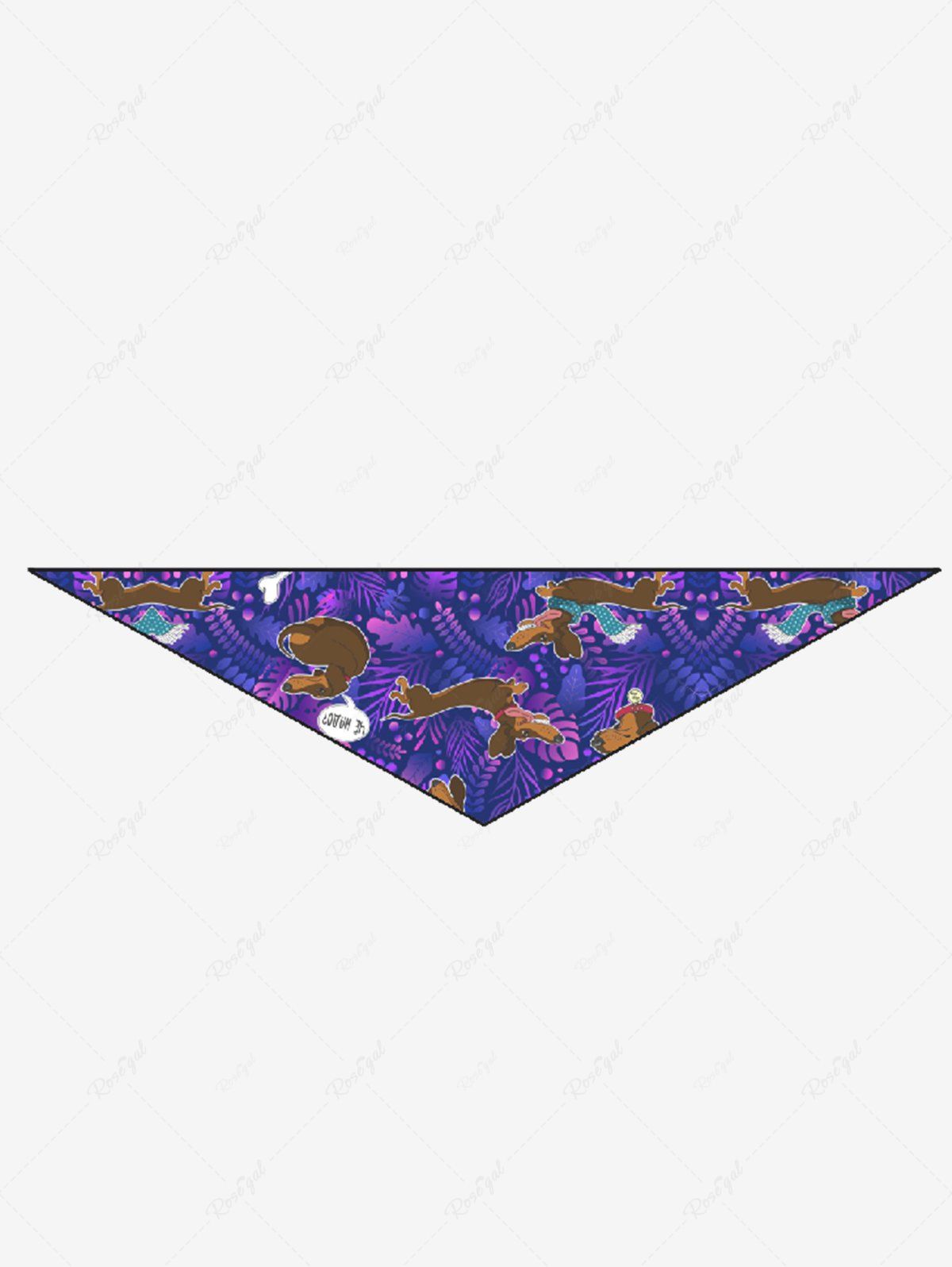 Dogs Bone Tropical Leaf Print Hawaii Bibs Bandana and Cami Dress Dog and Owner Matching Outfits