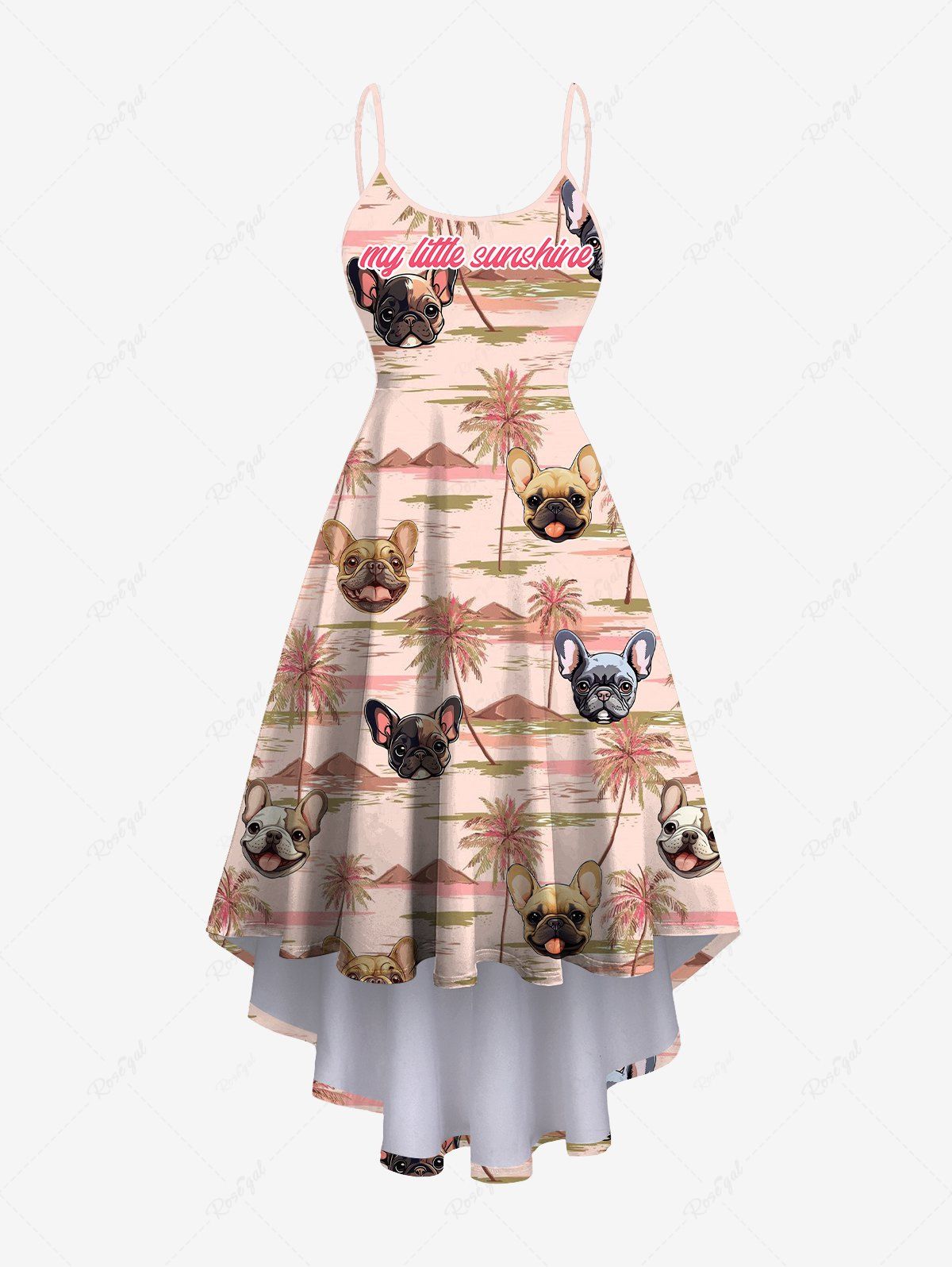 Dogs Coconut Tree Print Hawaii Bandana and Cami Dress Dog and Owner Matching Outfits
