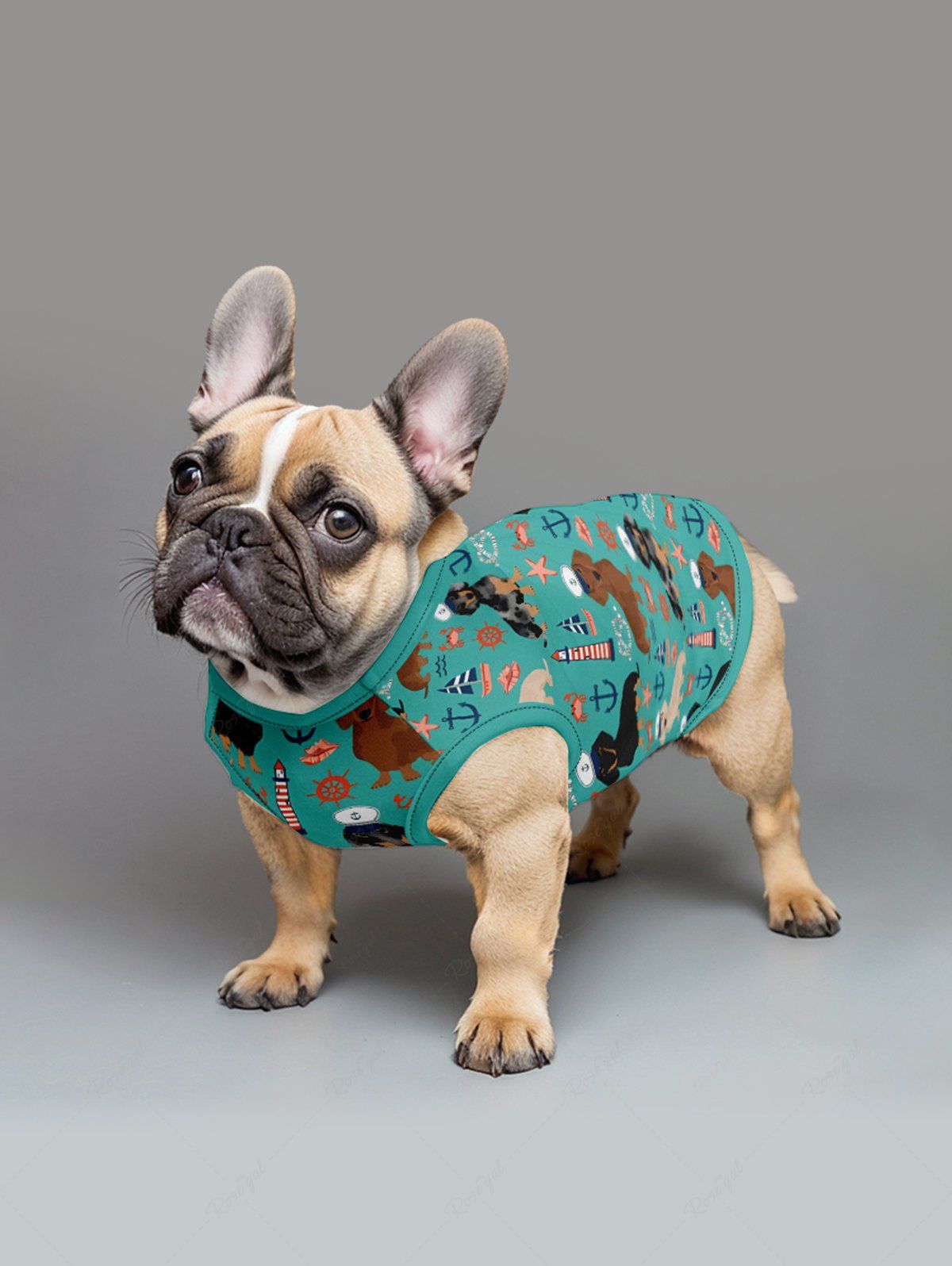 Pet's Dogs Starfish Crab Lighthouse Anchor Print Hawaii Tank Top