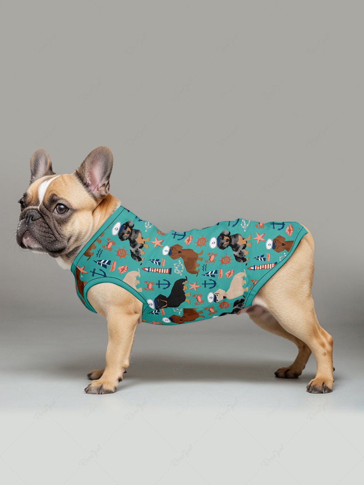 Dogs Starfish Crab Lighthouse Anchor Print Hawaii Tank Top and Shirt Dog and Owner Matching Outfits