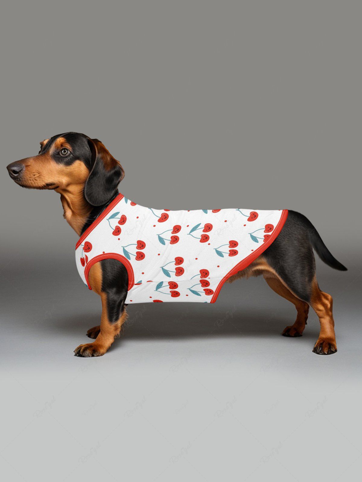 Pet's Cherry Leaf Print Tank Top