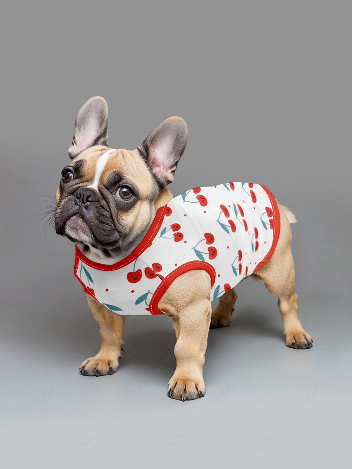 Pet's Cherry Leaf Print Tank Top