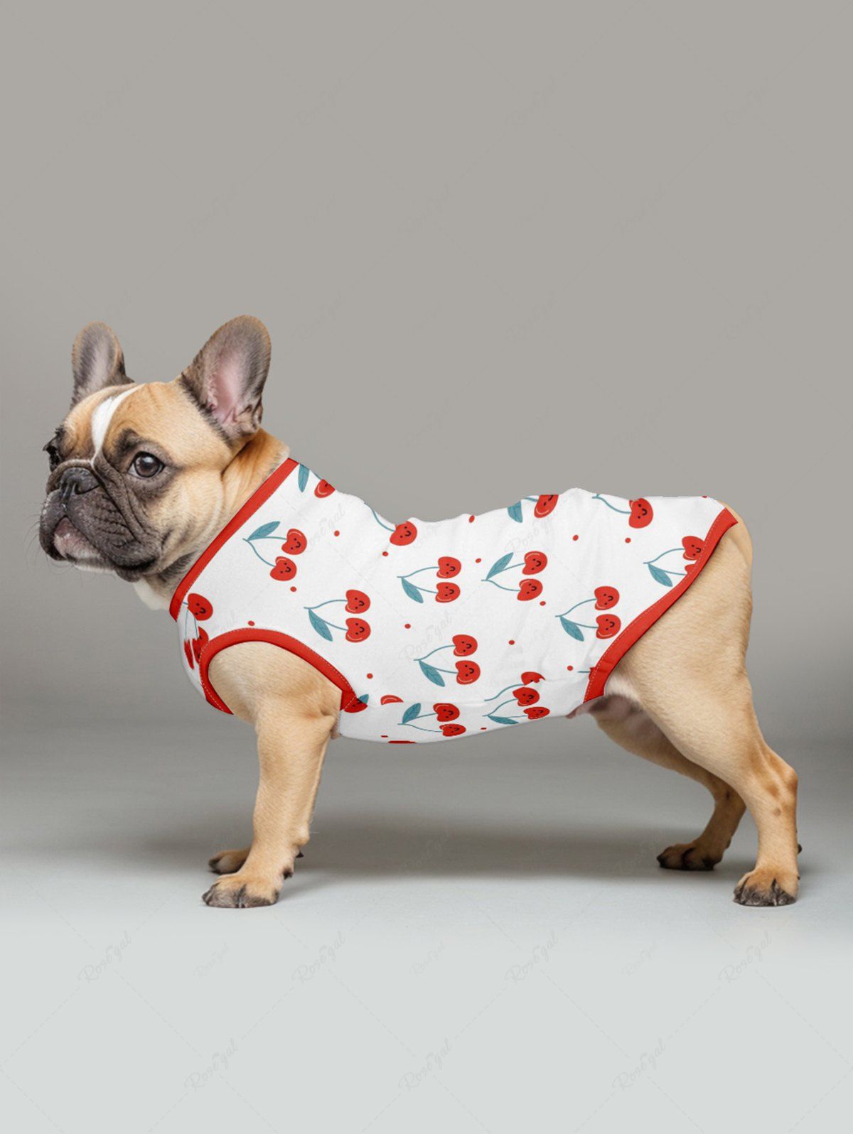 Pet's Cherry Leaf Print Tank Top