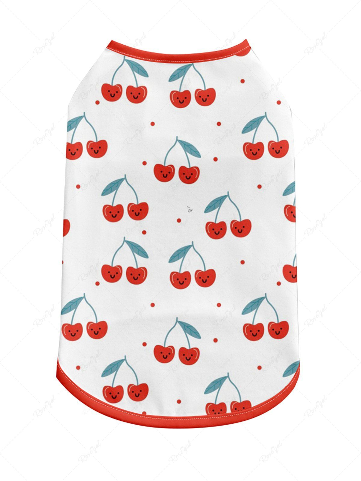 Pet's Cherry Leaf Print Tank Top