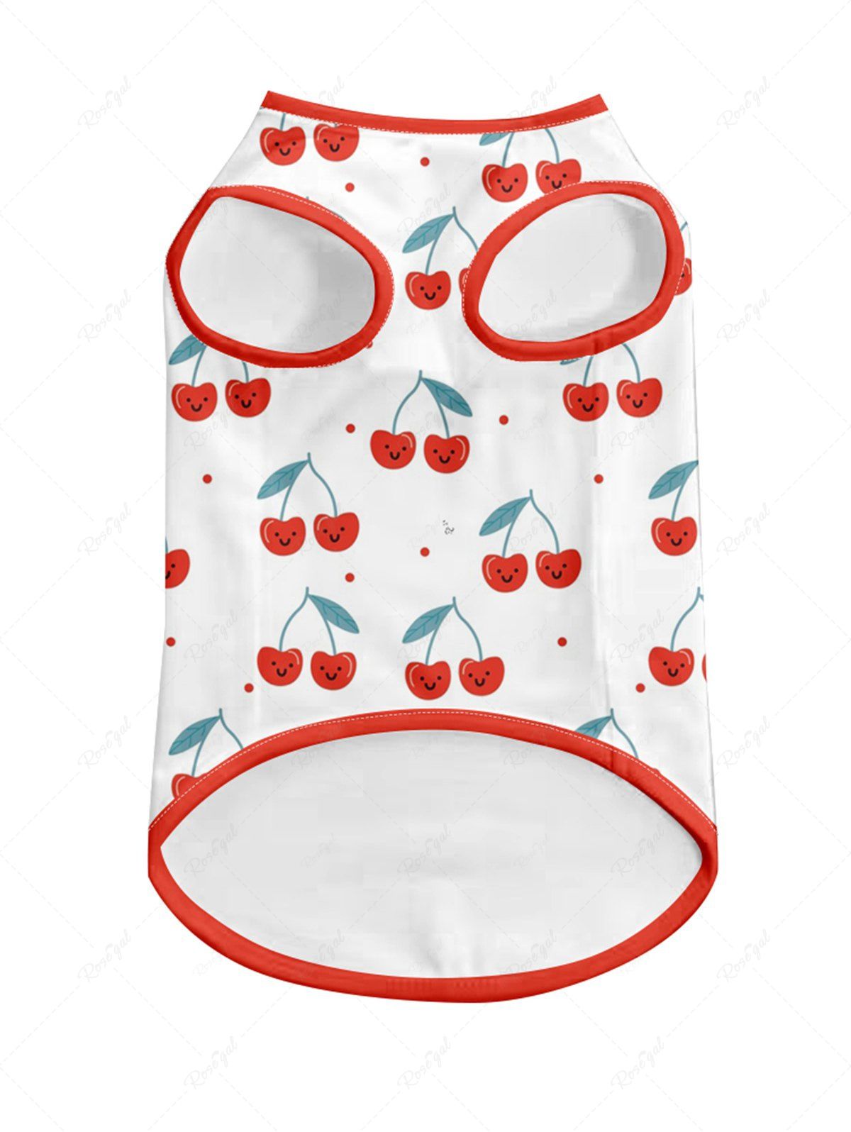 Pet's Cherry Leaf Print Tank Top