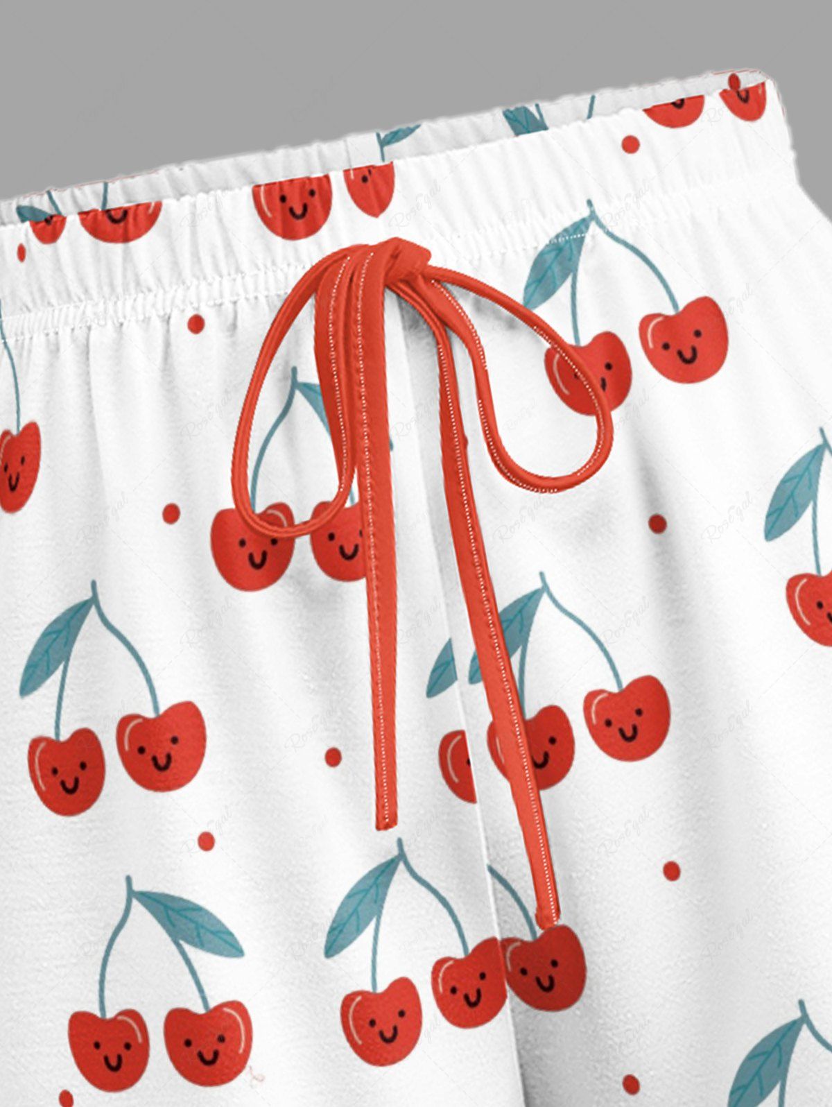 Cherry Smile Print Cami Top and Shorts Pajama Set