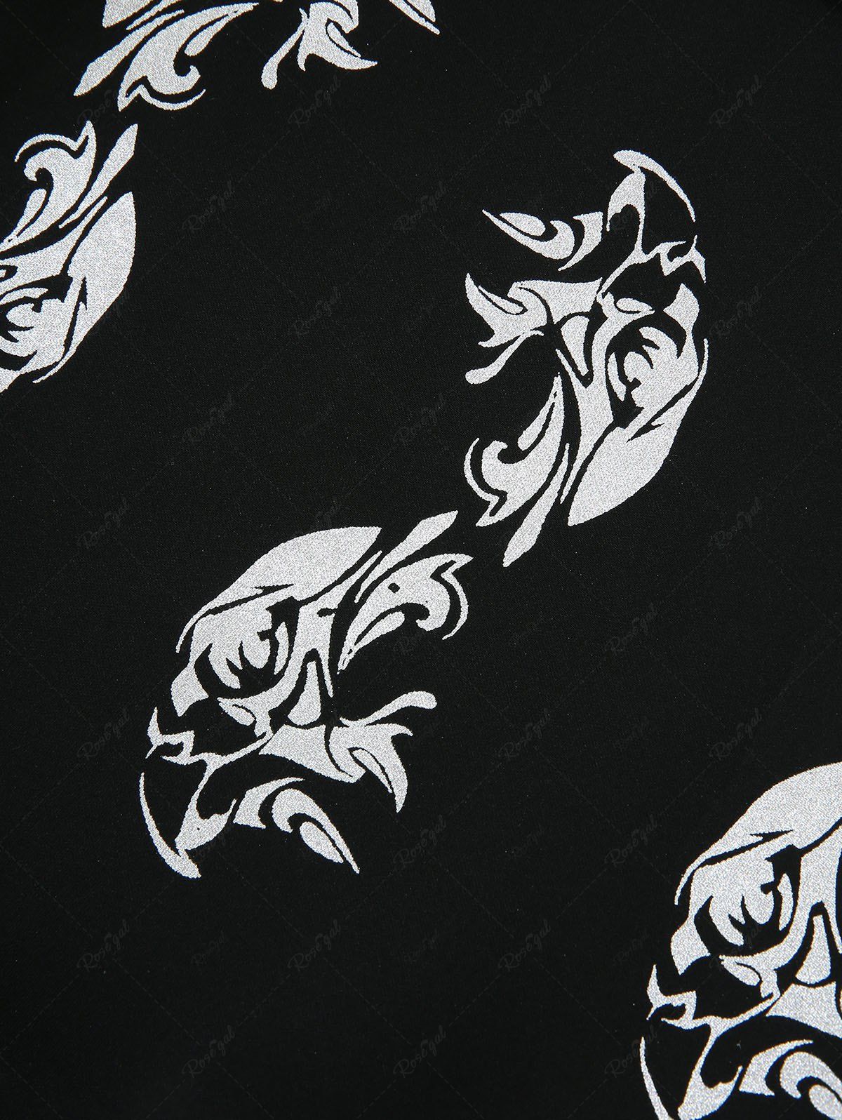 Pet's Monster Print Tassel Reflective Trim Halloween Button Cape Cloak