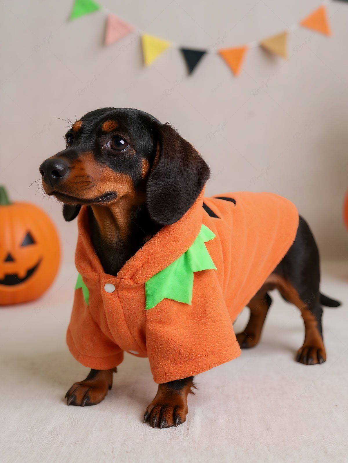 Pumpkin Flower Pattern Halloween Costume Hooded Coat and Women Hoodie Dog and Owner Matching Outfits