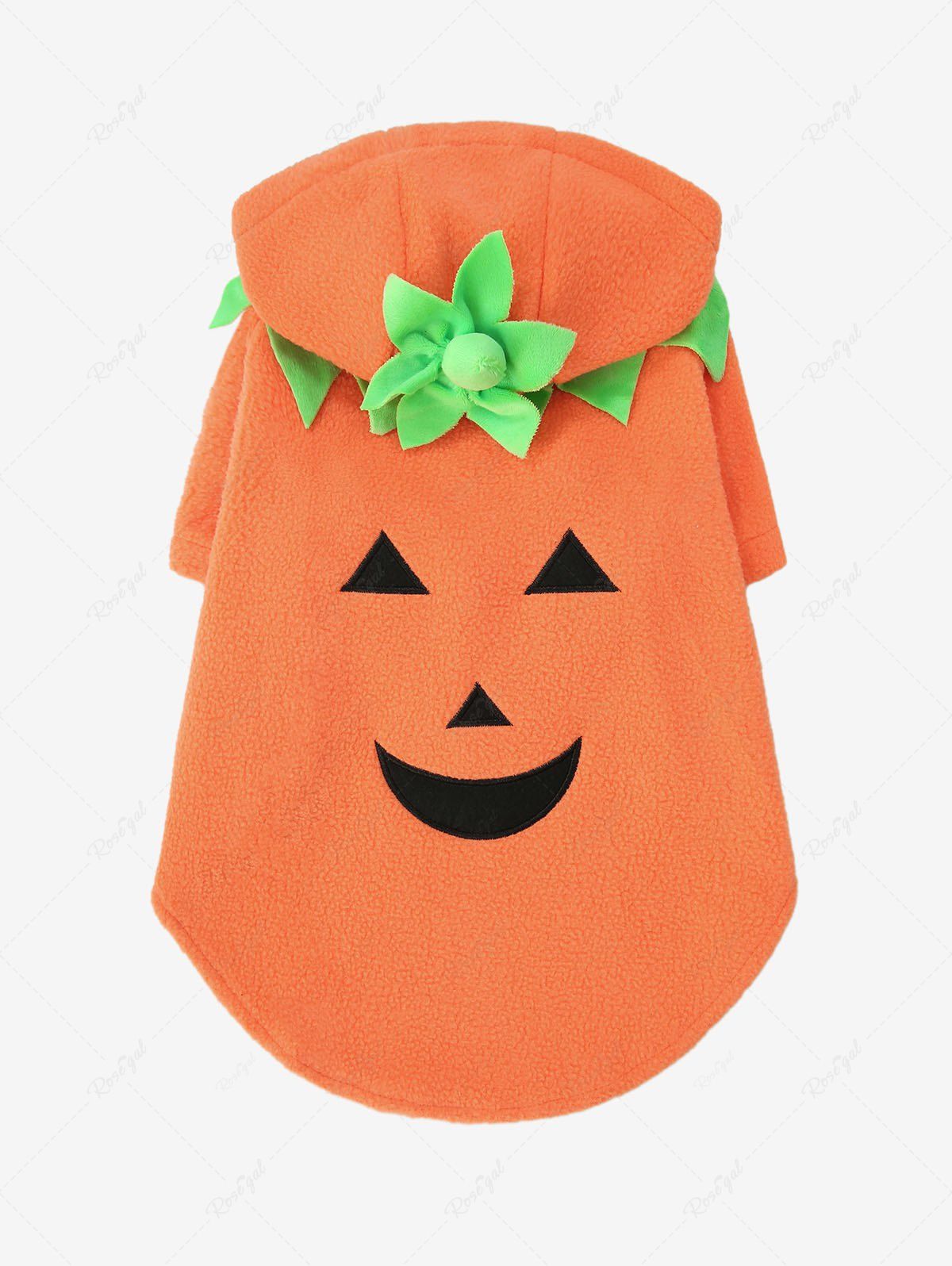 Pumpkin Flower Pattern Halloween Costume Hooded Coat and Women Hoodie Dog and Owner Matching Outfits