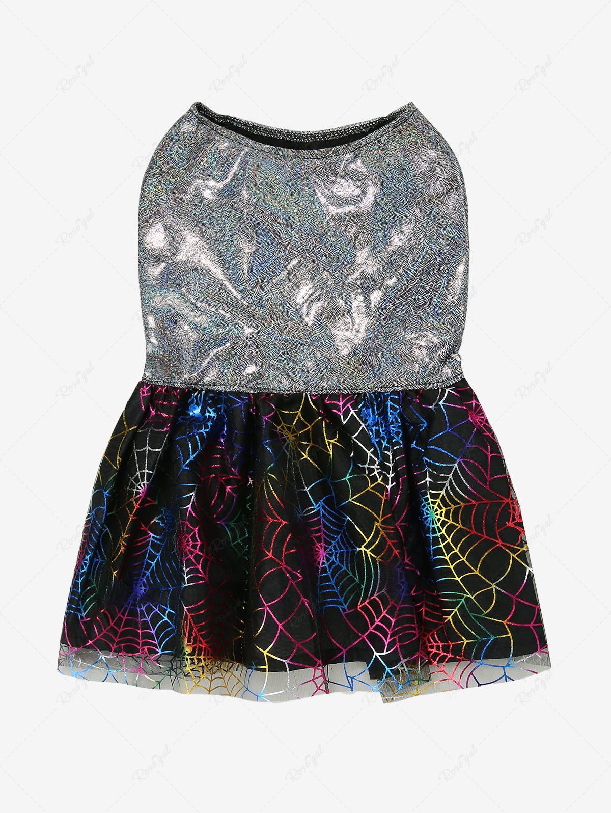 Halloween Spider Web Printed Dresses Dog and Owner Matching Outfits