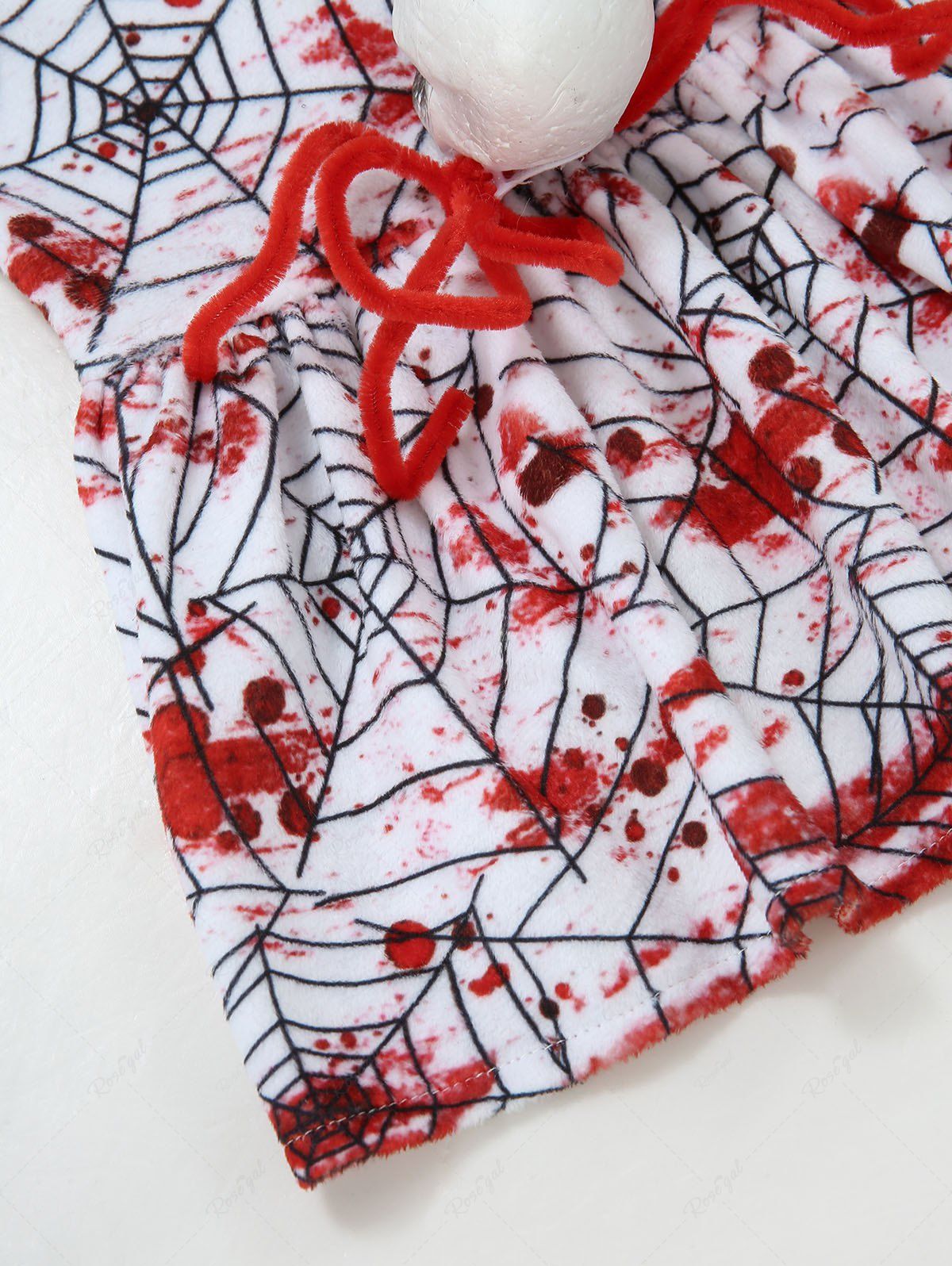 Pet's Halloween Spider Web Paint Splatter Print Skull Dress
