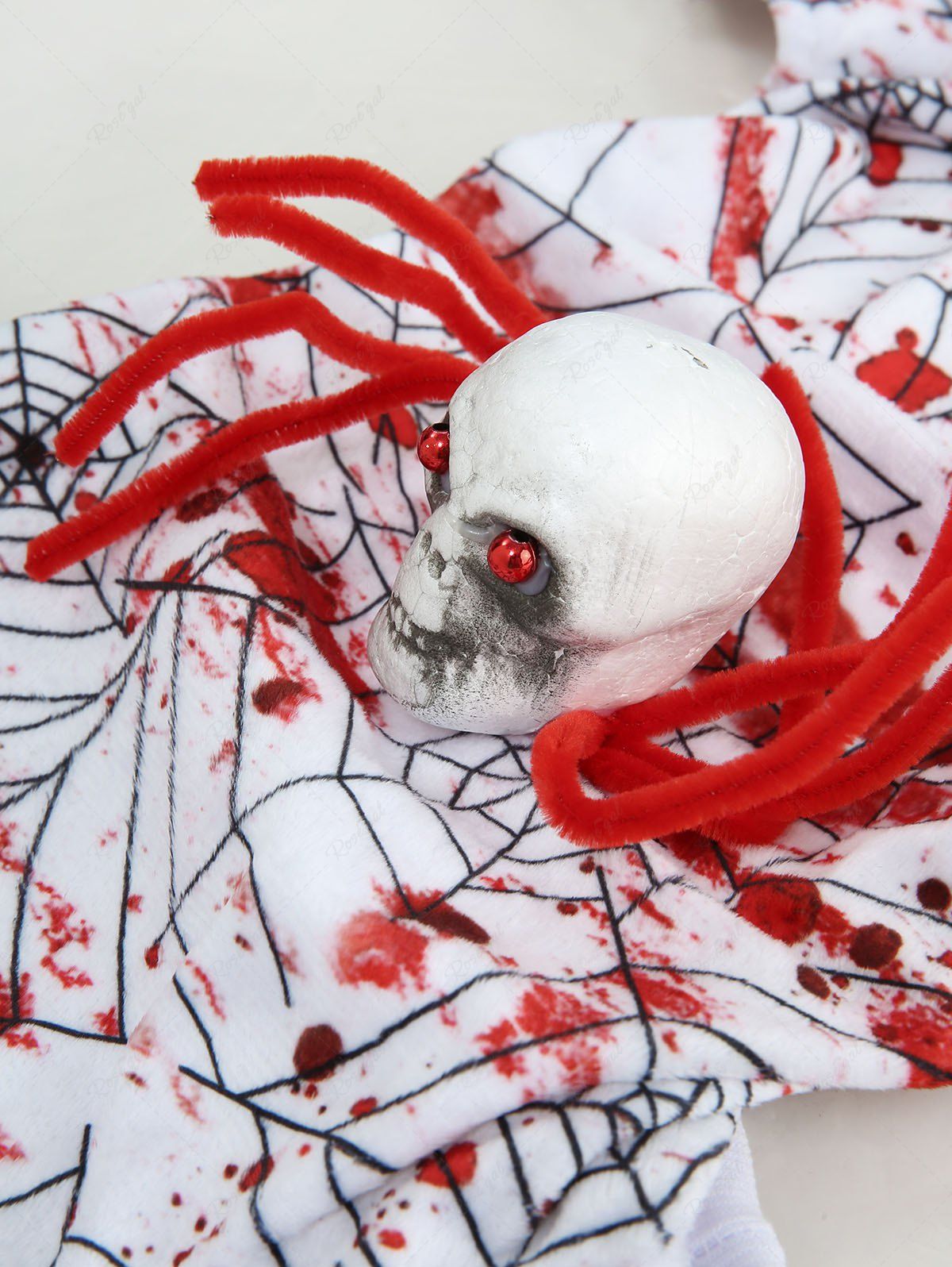 Pet's Halloween Costume Spider Web Paint Splatter Print Skull Fleece Pajama
