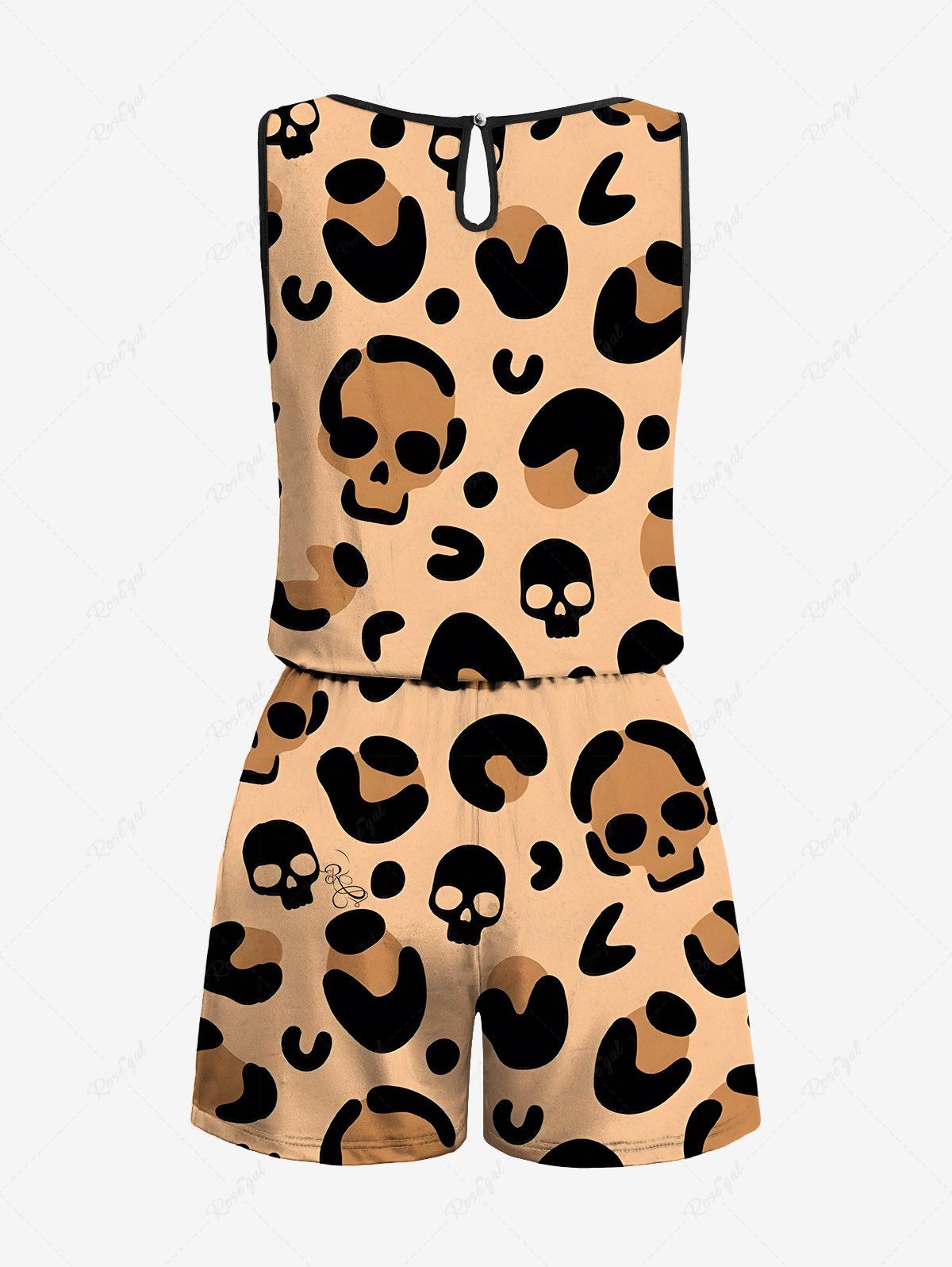 Skull Mushroom Leopard Printed Halloween Tank Top Romper Dog And Owner Matching Outfits