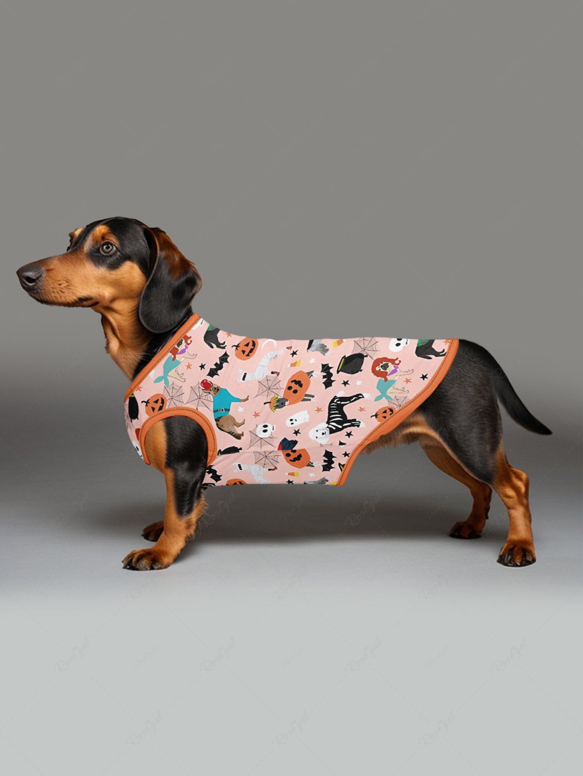 Halloween Pumpkin Bat Spider Web Dogs Skulls Ghost Print Tank Top and Shirt Dog and Owner Matching Outfits