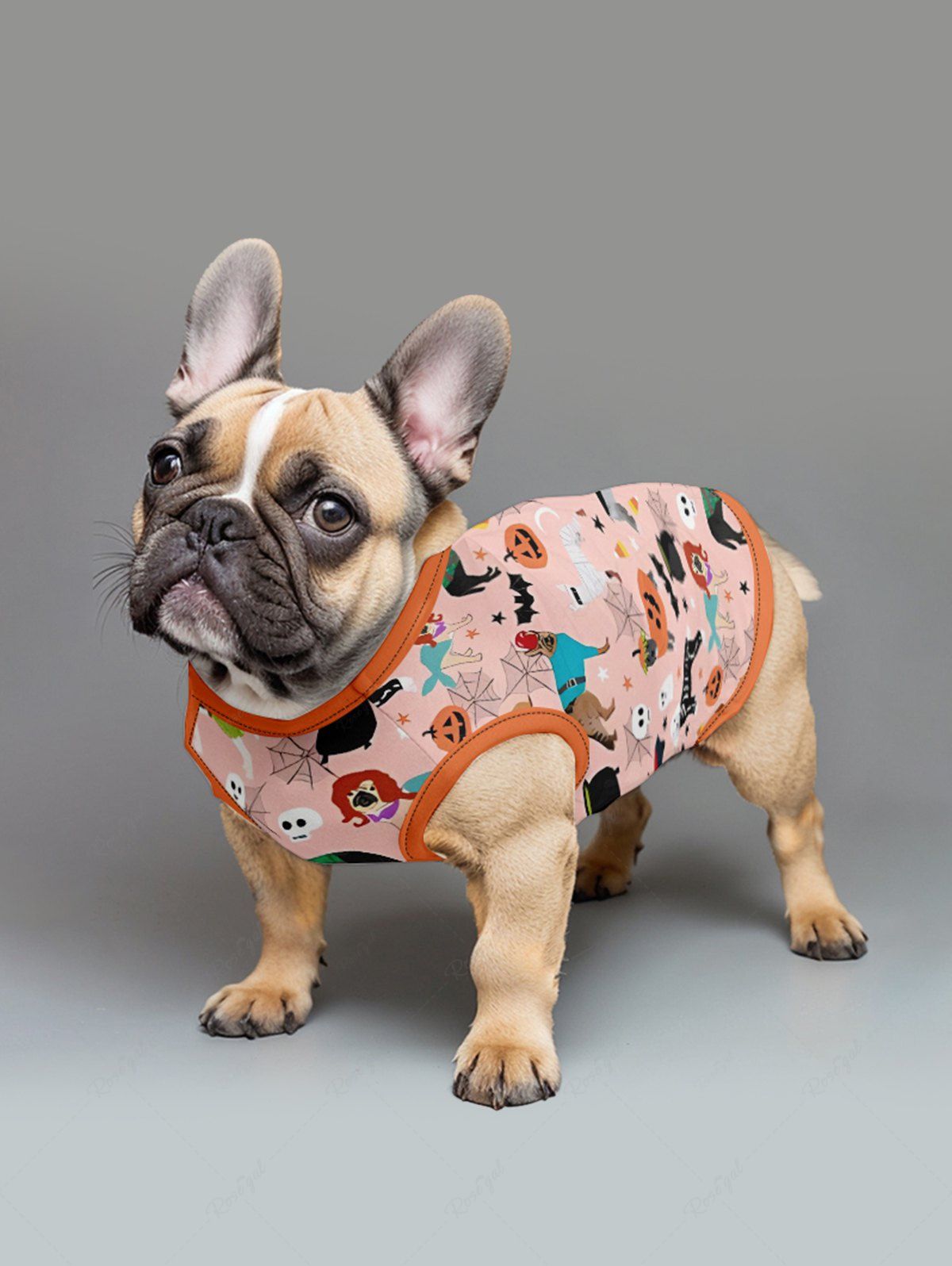 Halloween Pumpkin Bat Spider Web Dogs Skulls Ghost Print Tank Top and Shirt Dog and Owner Matching Outfits