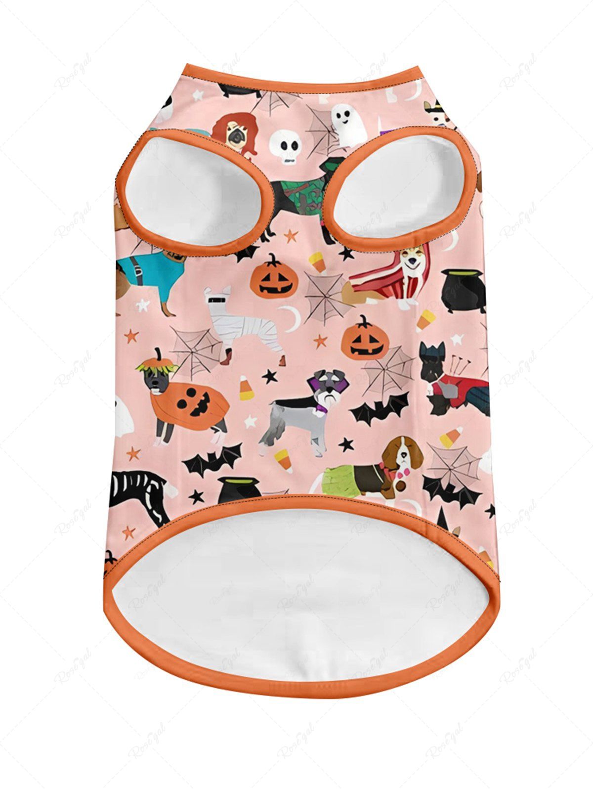 Halloween Pumpkin Bat Spider Web Dogs Skulls Ghost Print Tank Top and Shirt Dog and Owner Matching Outfits
