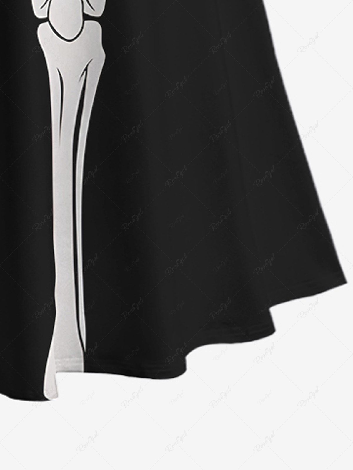 Plus Size Halloween Skeleton Print Cold Shoulder Crisscross Maxi Dress