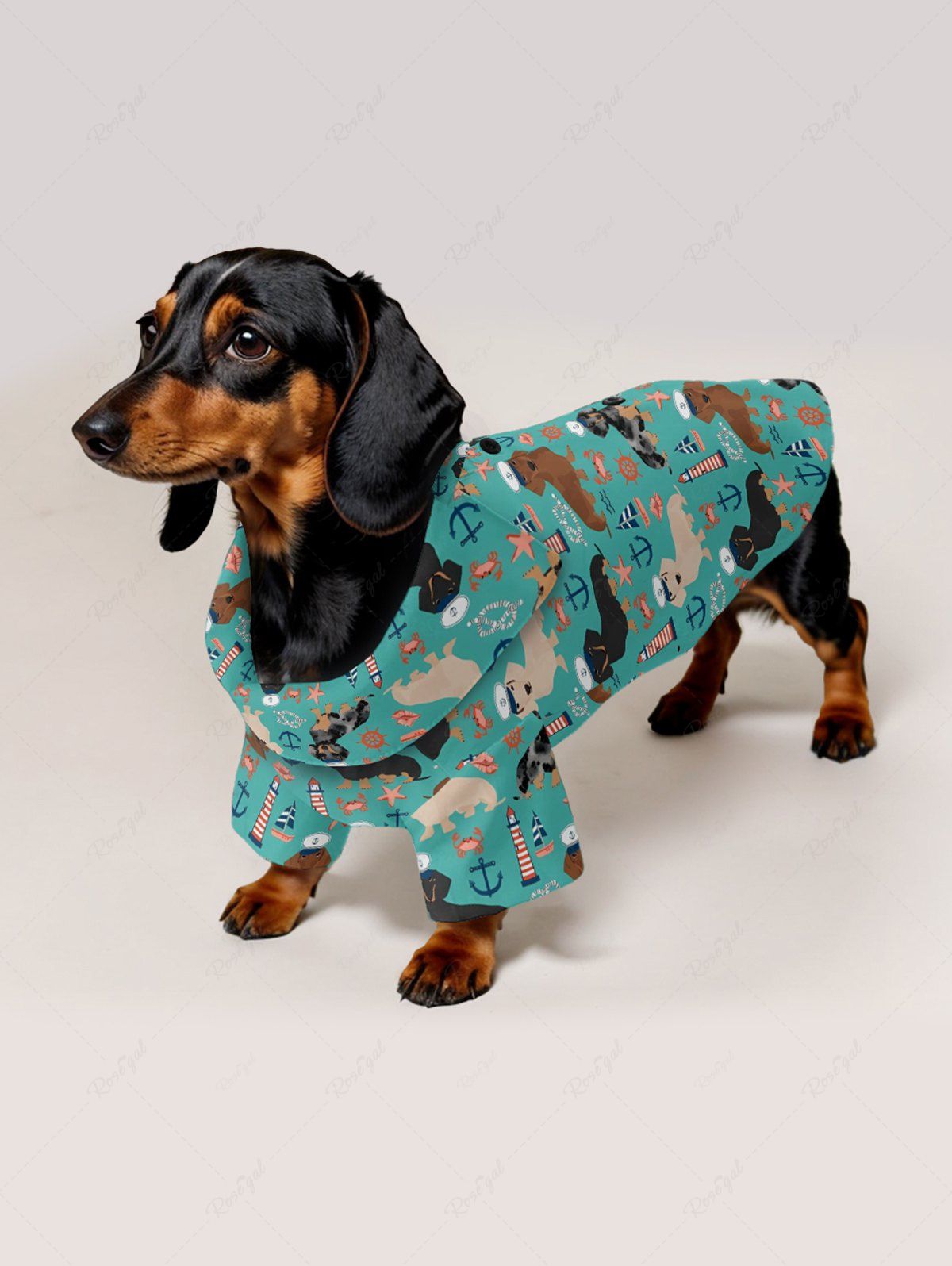 Dogs Anchor Lighthouse Crab Starfish Print Shirt Dog and Owner Matching Outfits