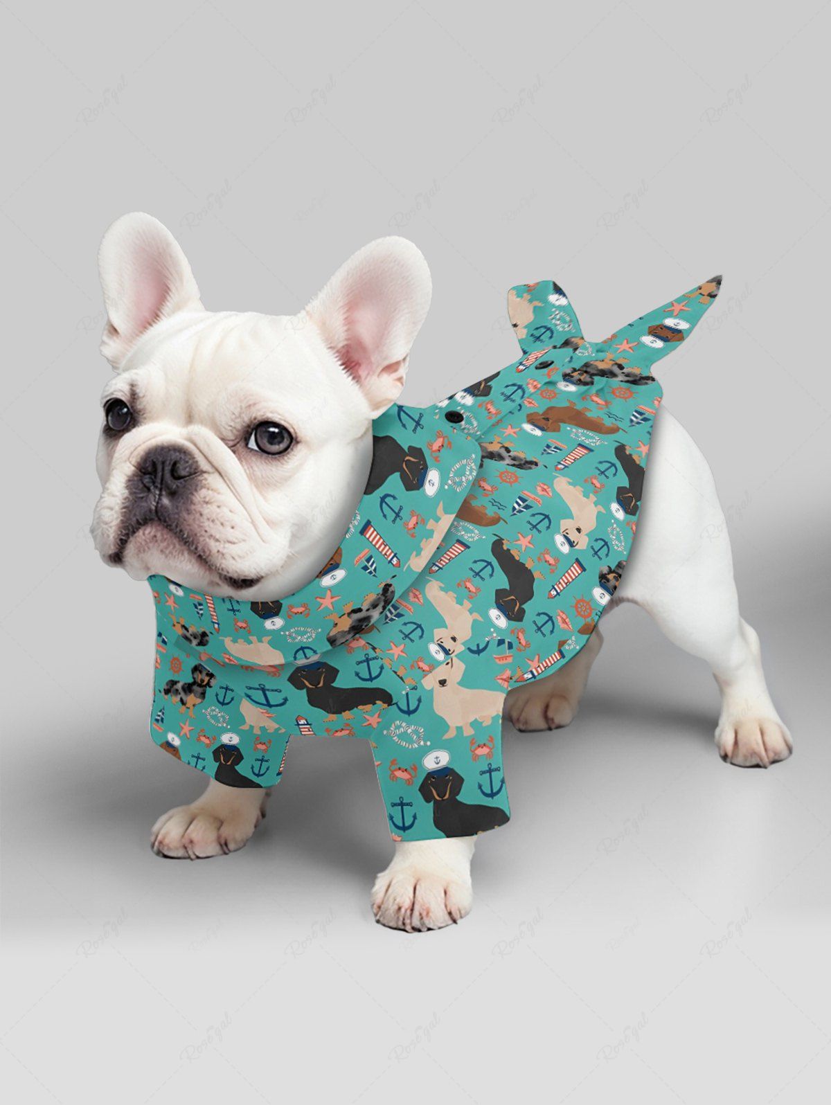 Dogs Anchor Lighthouse Crab Starfish Print Shirt Dog and Owner Matching Outfits