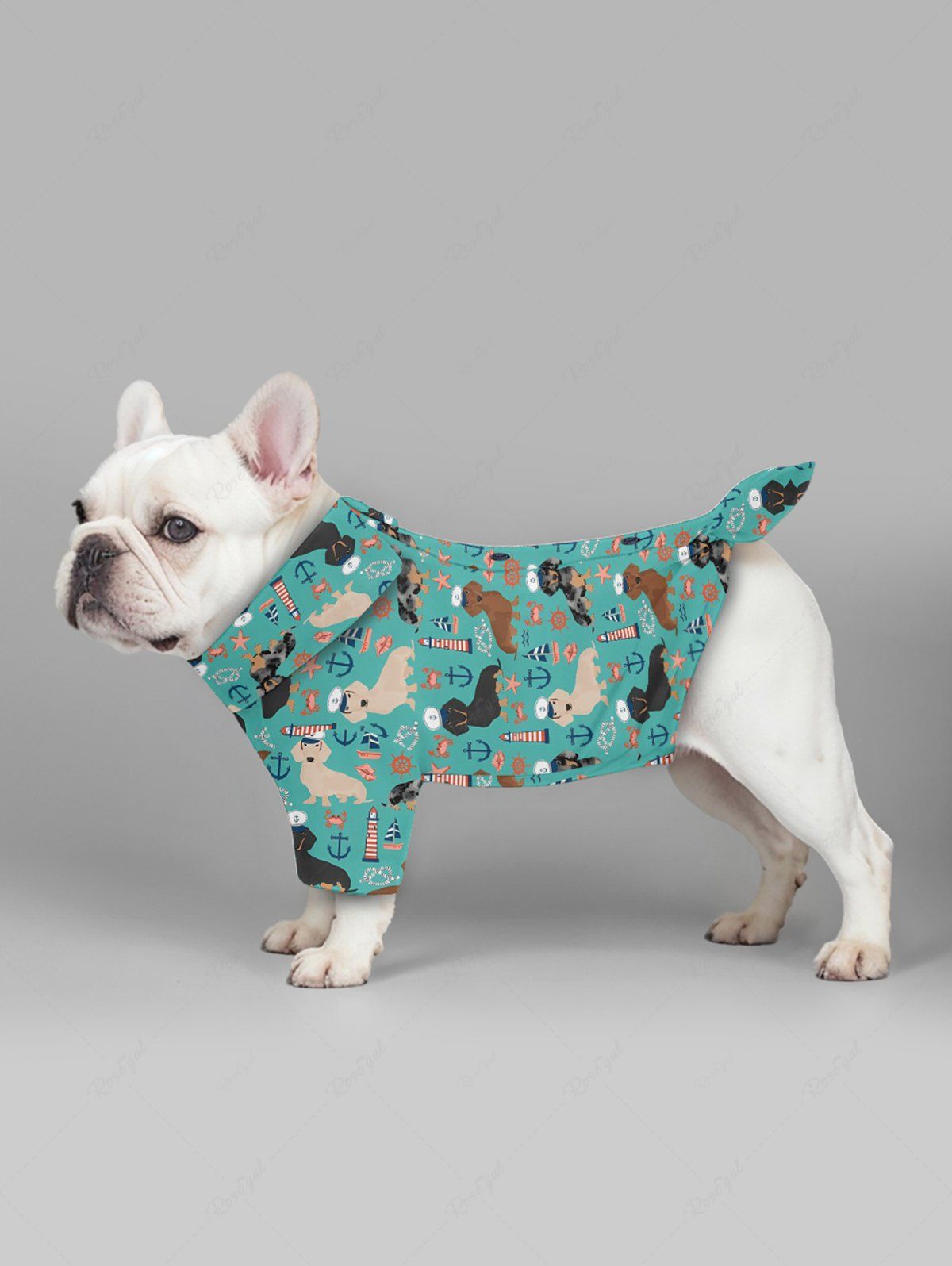 Dogs Anchor Lighthouse Crab Starfish Print Shirt Dog and Owner Matching Outfits