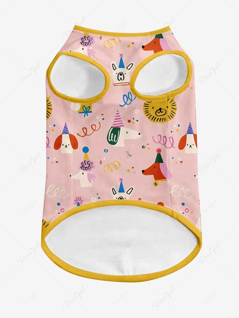 Pet's Cute Dog Lion Animal Print Birthday Party Tank Top