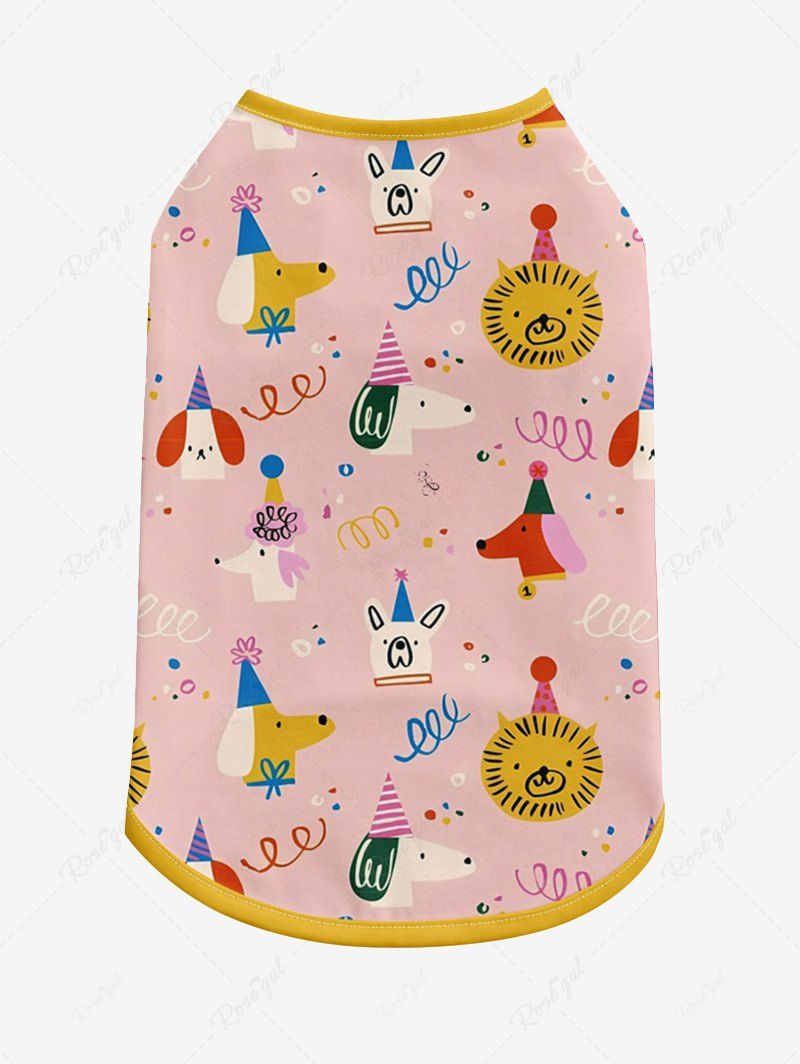 Pet's Cute Dog Lion Animal Print Birthday Party Tank Top