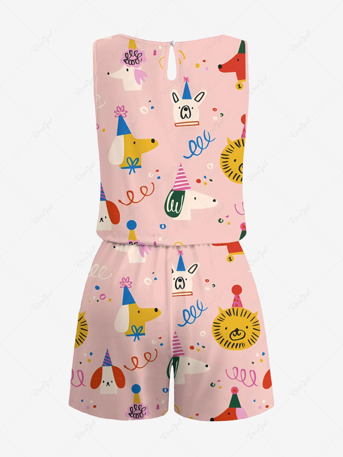 Cute Puppy Lion Animal Printed Birthday Party Tank Top Romper Dog And Owner Matching Outfits