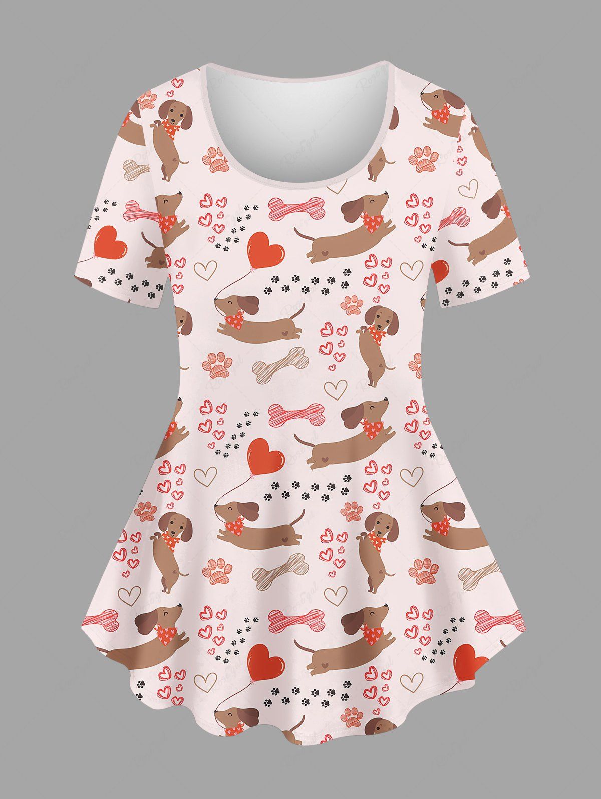 Dogs Heart Bone Foot Print T-shirt Dog and Owner Matching Outfits