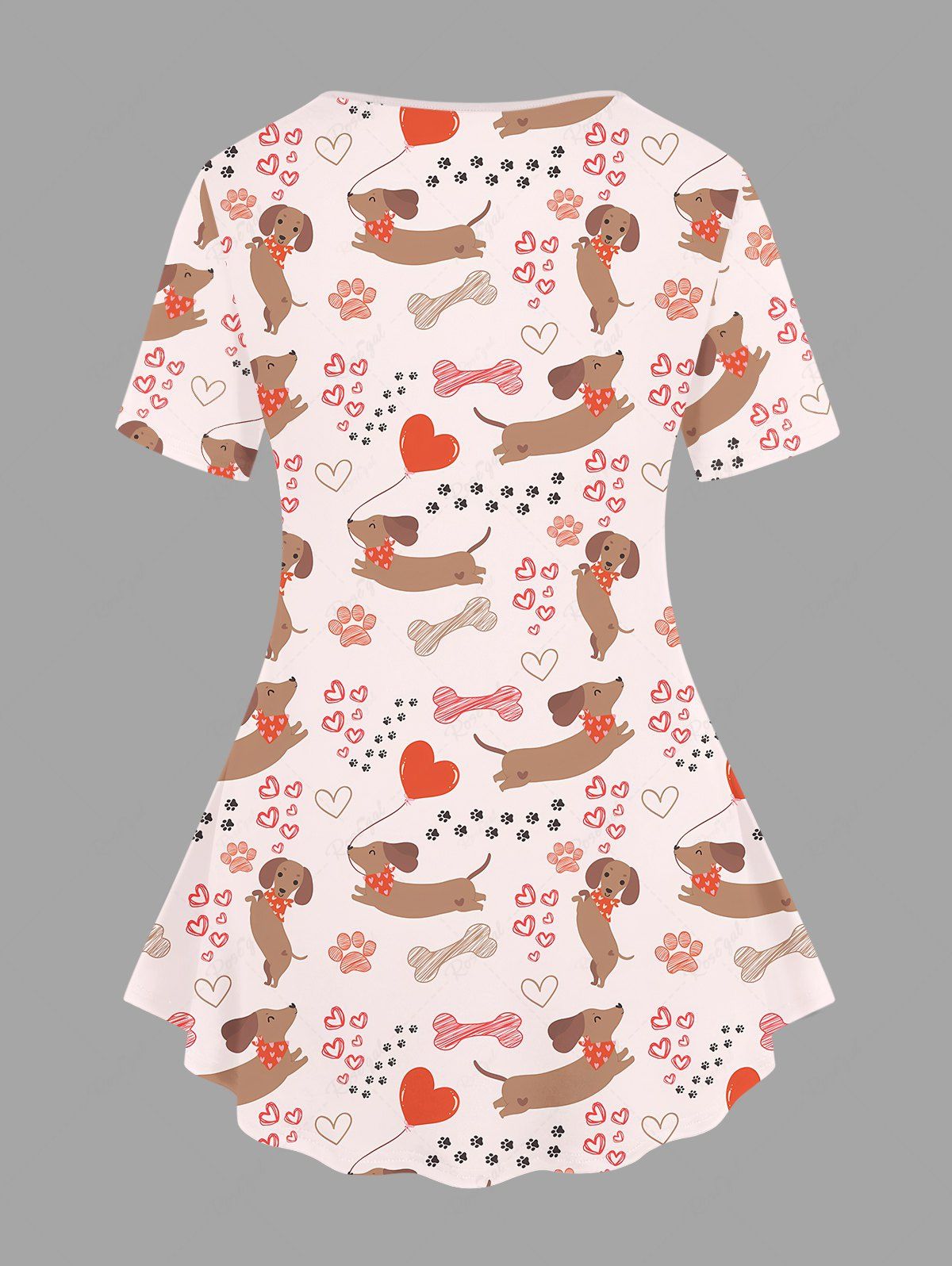Dogs Heart Bone Foot Print T-shirt Dog and Owner Matching Outfits