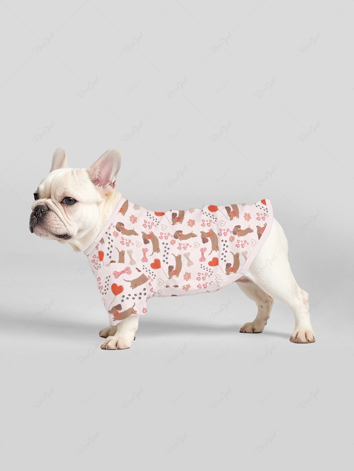 Dogs Heart Bone Foot Print T-shirt Dog and Owner Matching Outfits