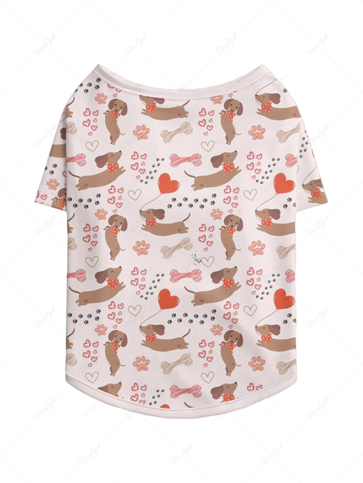 Dogs Heart Bone Foot Print T-shirt Dog and Owner Matching Outfits