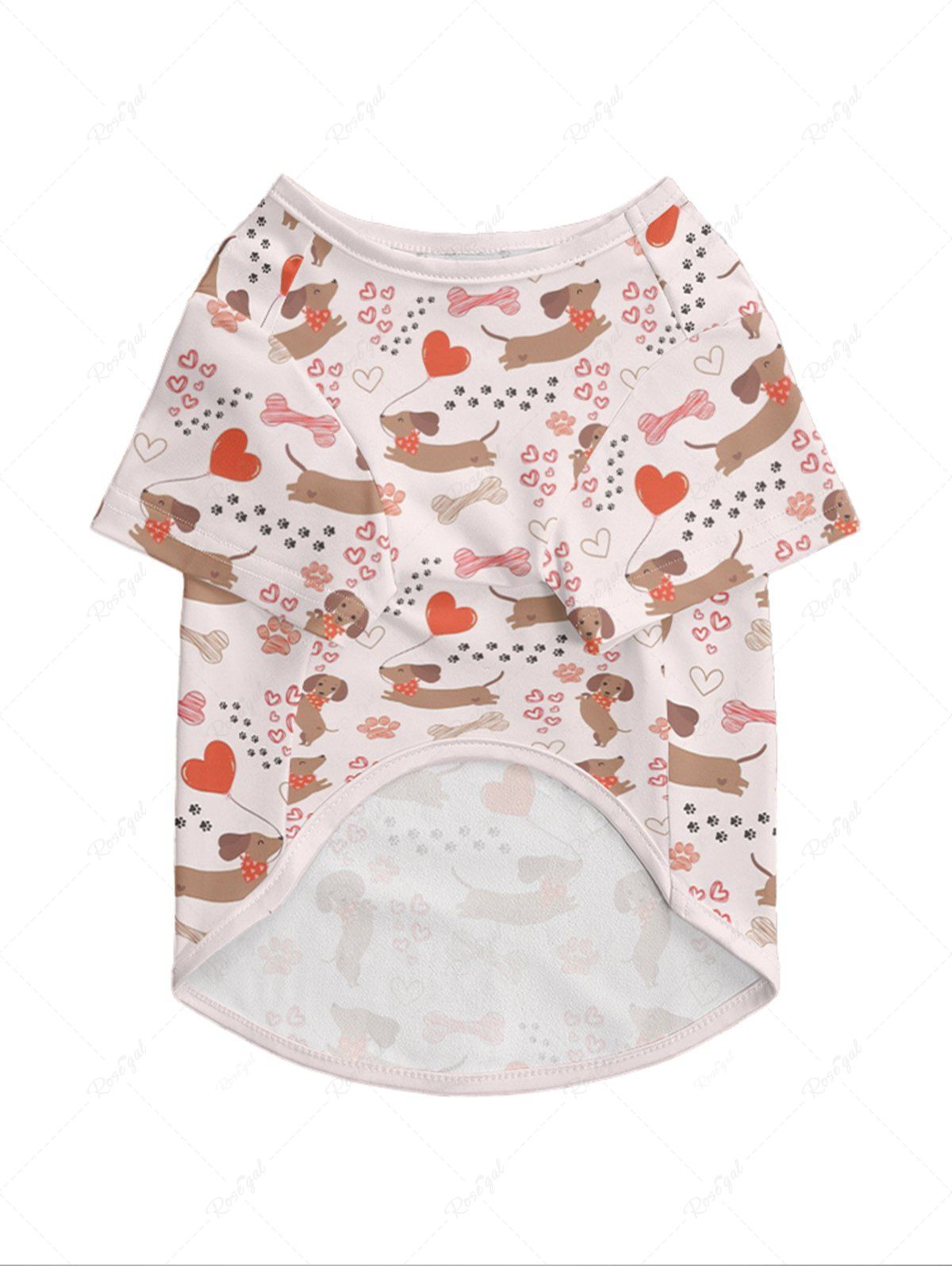 Dogs Heart Bone Foot Print T-shirt Dog and Owner Matching Outfits