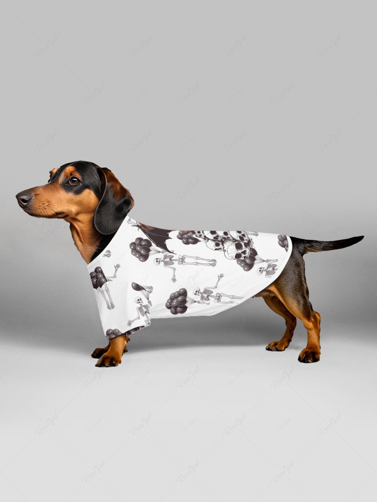 Skull Puppy Bat Skeleton Balloons Printed Halloween T-shirt Dog And Owner Matching Outfits