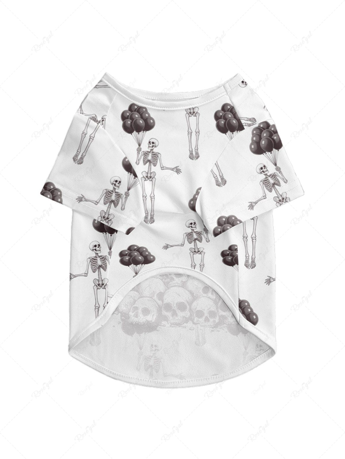Skull Puppy Bat Skeleton Balloons Printed Halloween T-shirt Dog And Owner Matching Outfits