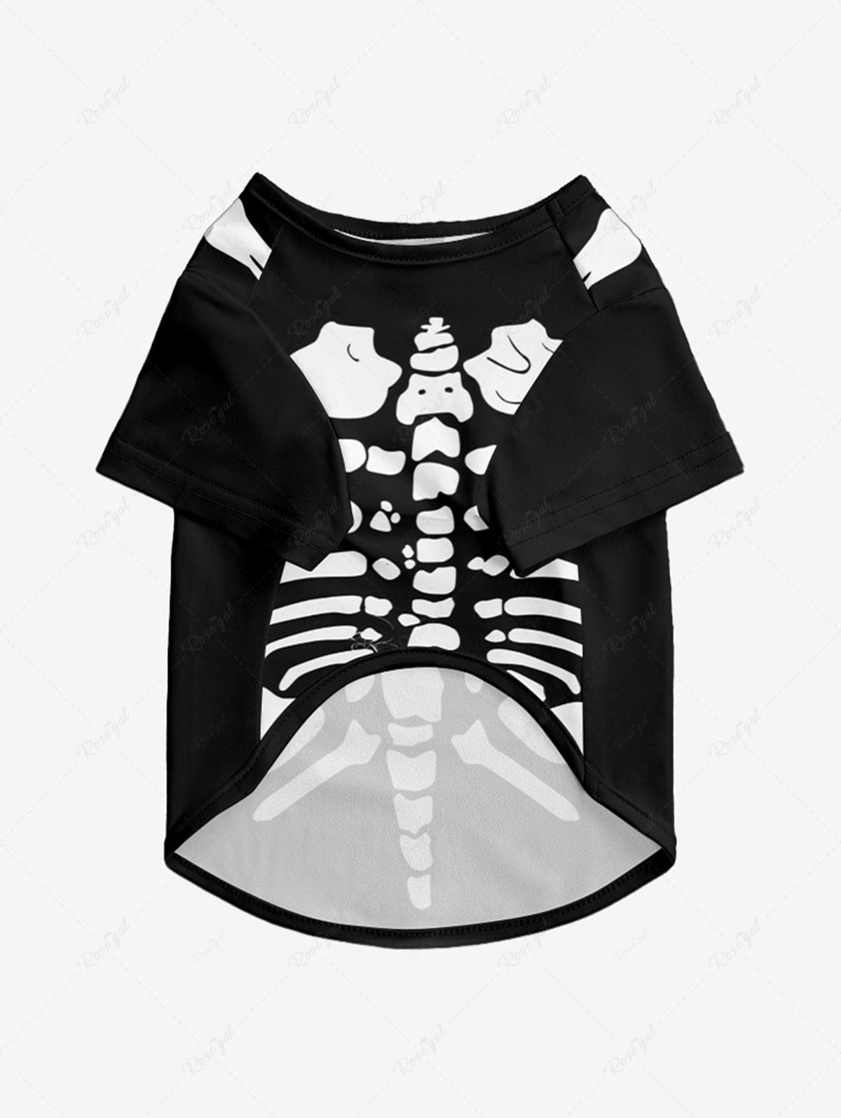 Halloween Costume Skeleton Print T-shirt and Tank Dress Dog and Owner Matching Outfits